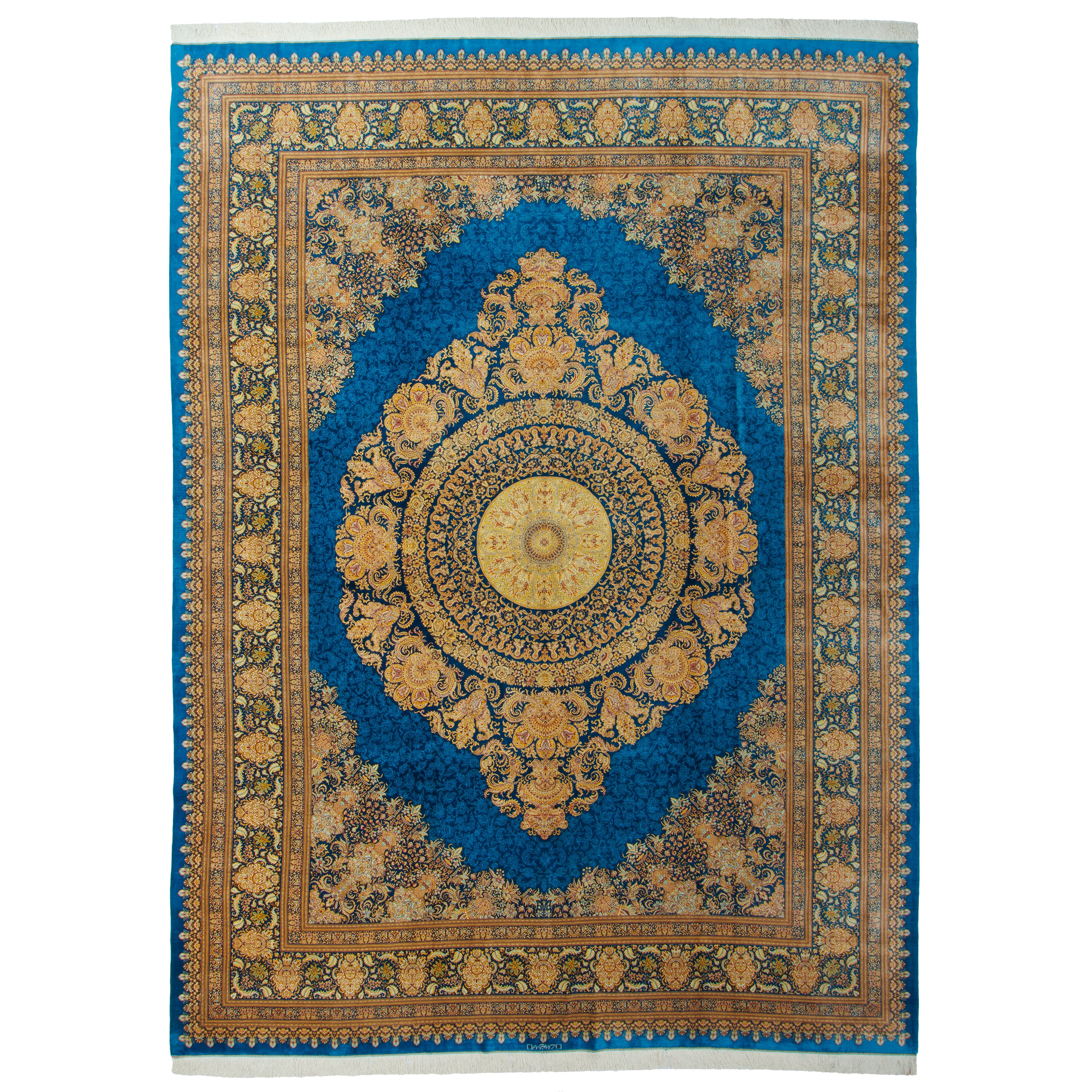 Qom Handmade Carpet — Lachak Toranj | Full Silk | 294 × 398 cm | SKU 11100643