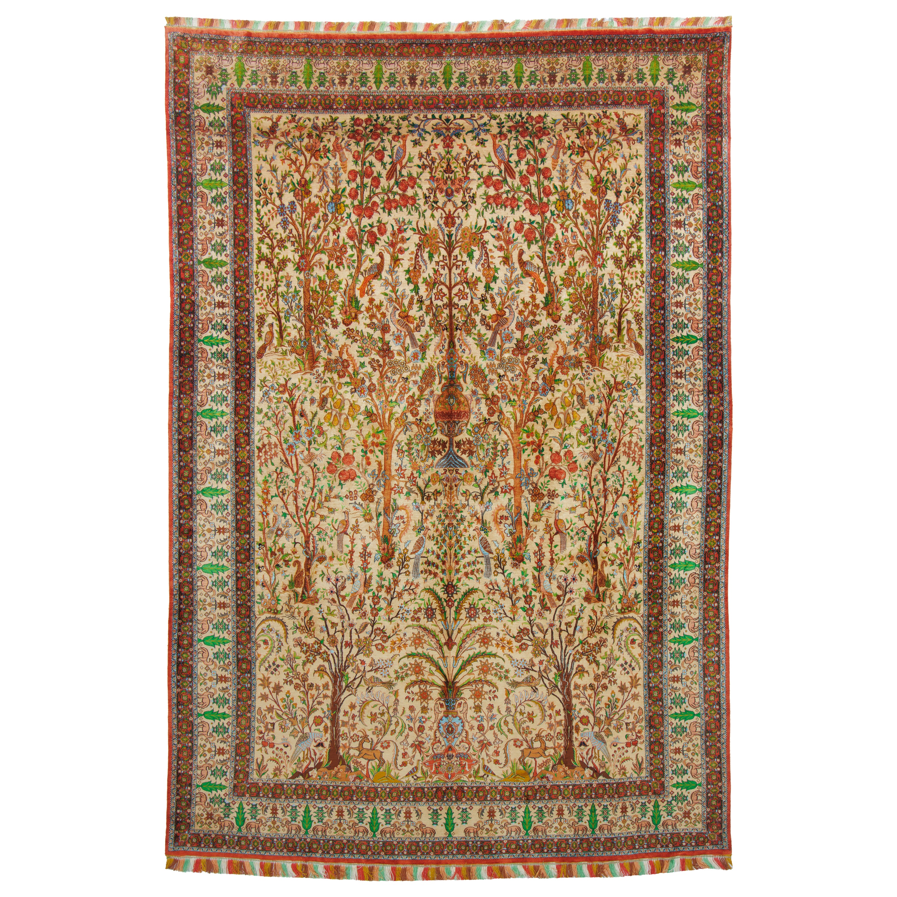 Sanandaj Handmade Carpet — Derakht | Full Silk | 250 × 350 cm | SKU 10800801