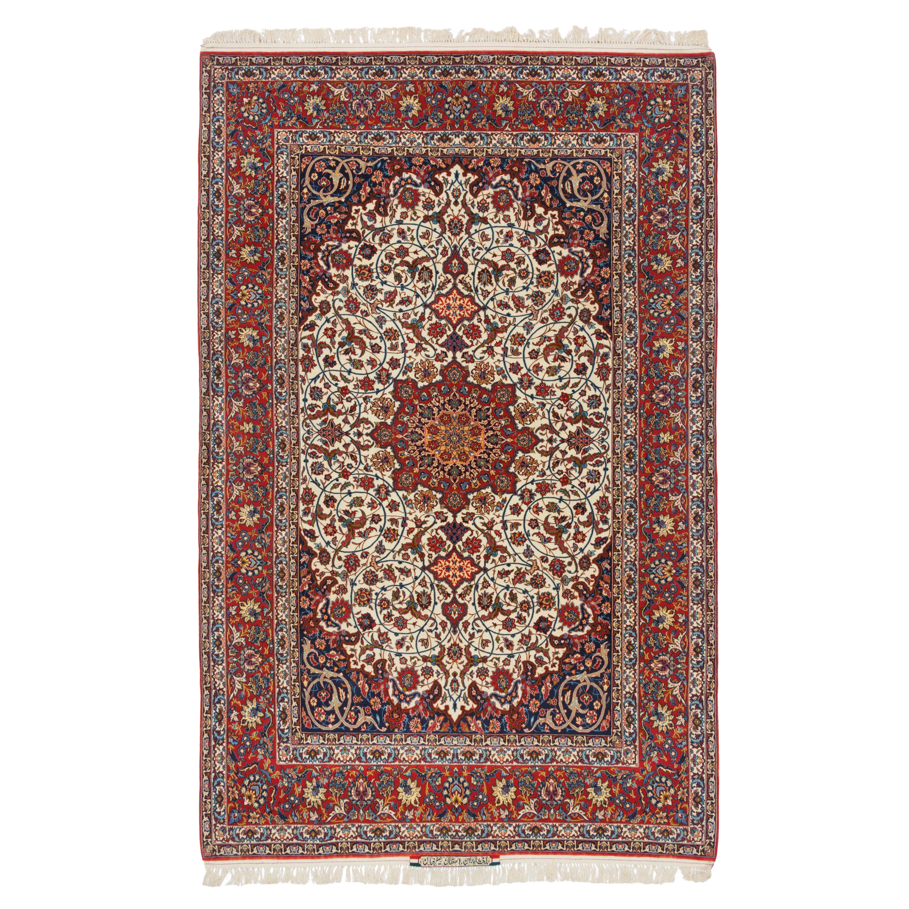 Isfahan Handmade Carpet — Lachak Toranj | Silk Pile / Silk Warp | 153 × 238 cm | SKU 10300354