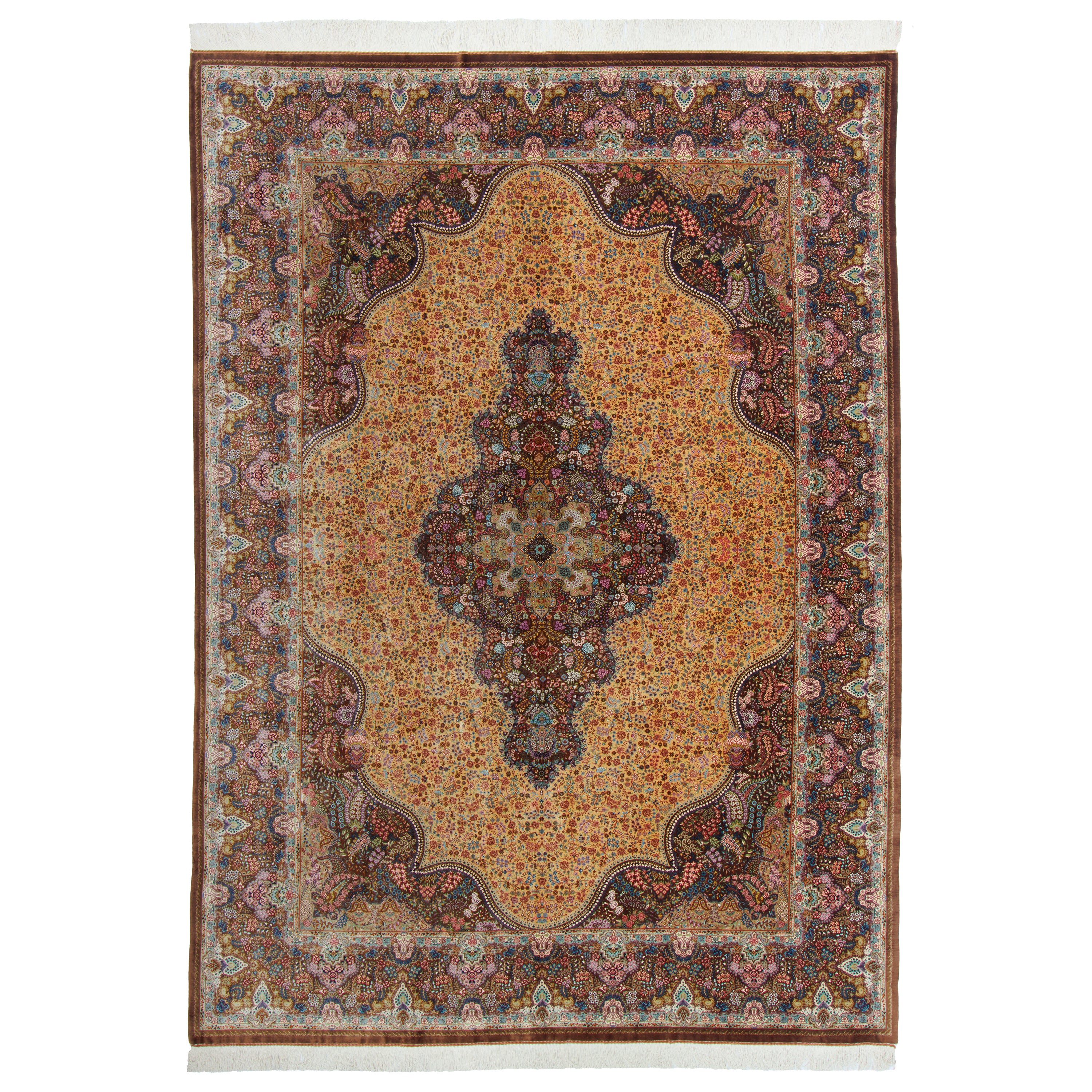 Qom Handmade Carpet — Lachak Toranj | Full Silk | 247 × 344 cm | SKU 10800822