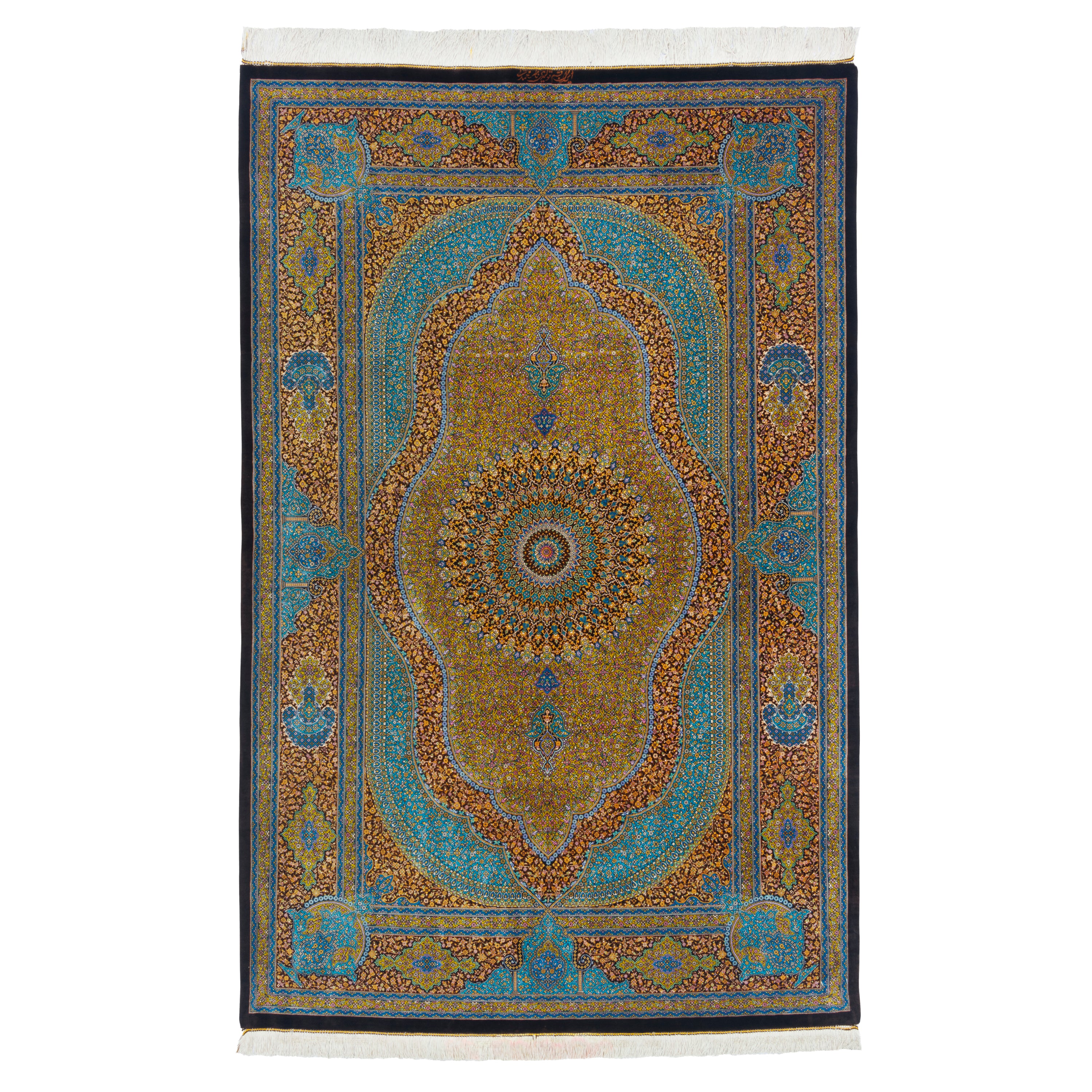 Qom Handmade Carpet — Lachak Toranj | Full Silk | 128 × 200 cm | SKU 10200380