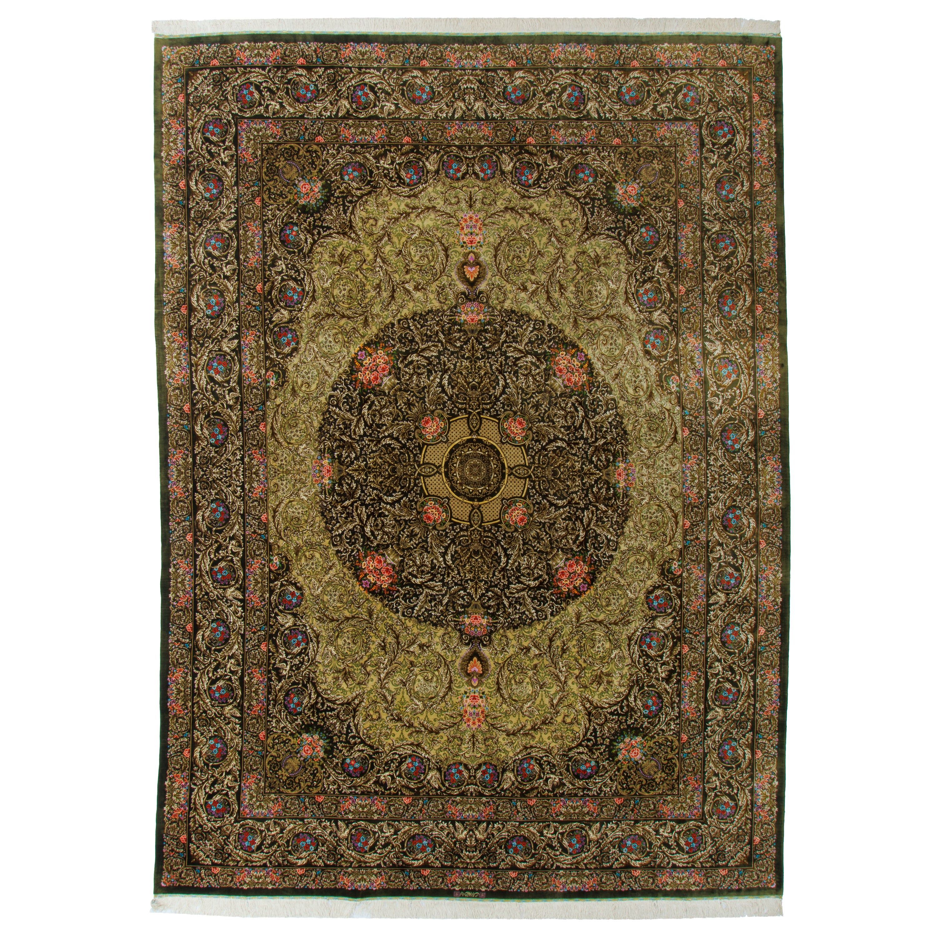 Tabriz Handmade Carpet — Lachak Toranj | Silk Pile / Cotton Warp | 300 × 386 cm | SKU 11100663