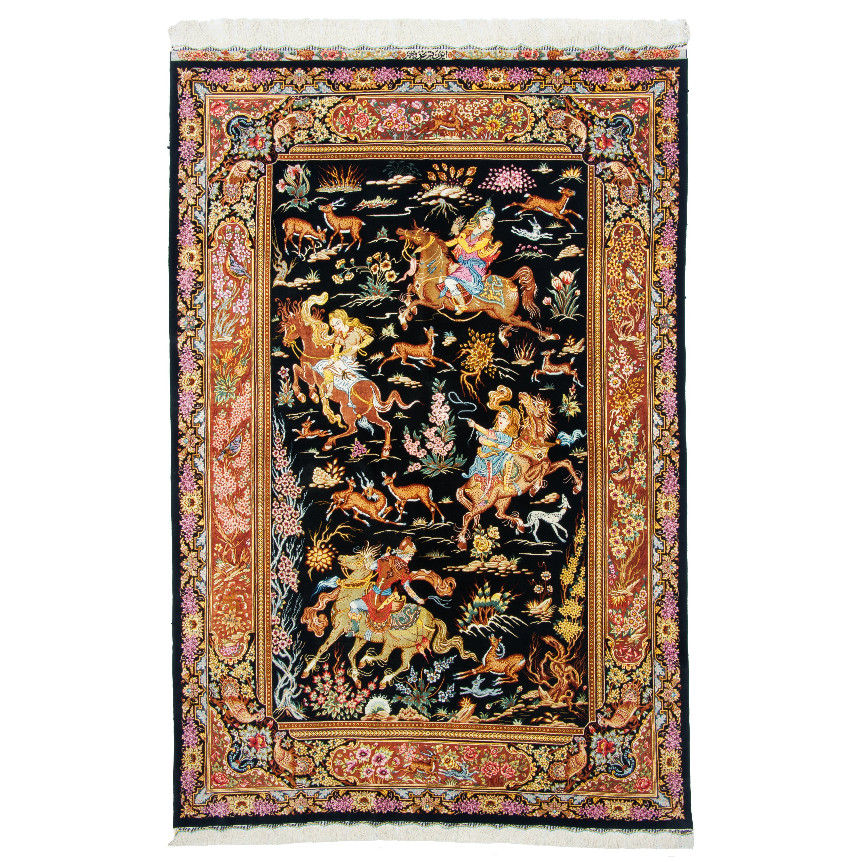 Qom Handmade Carpet — Sarasar | Full Silk | 137 × 206 cm | SKU 10200413