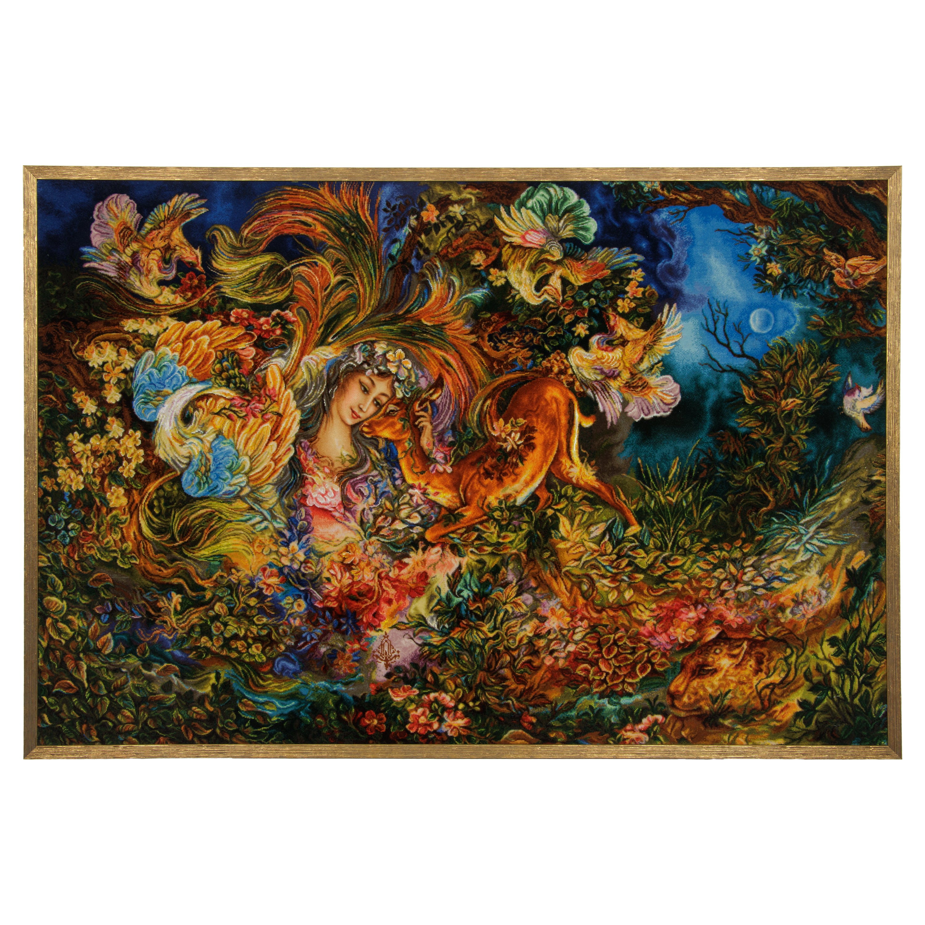 Tabriz Handmade Carpet Wall Art — Sarasar | Silk Pile / Silk Warp | 84 × 124 cm | SKU 70101606