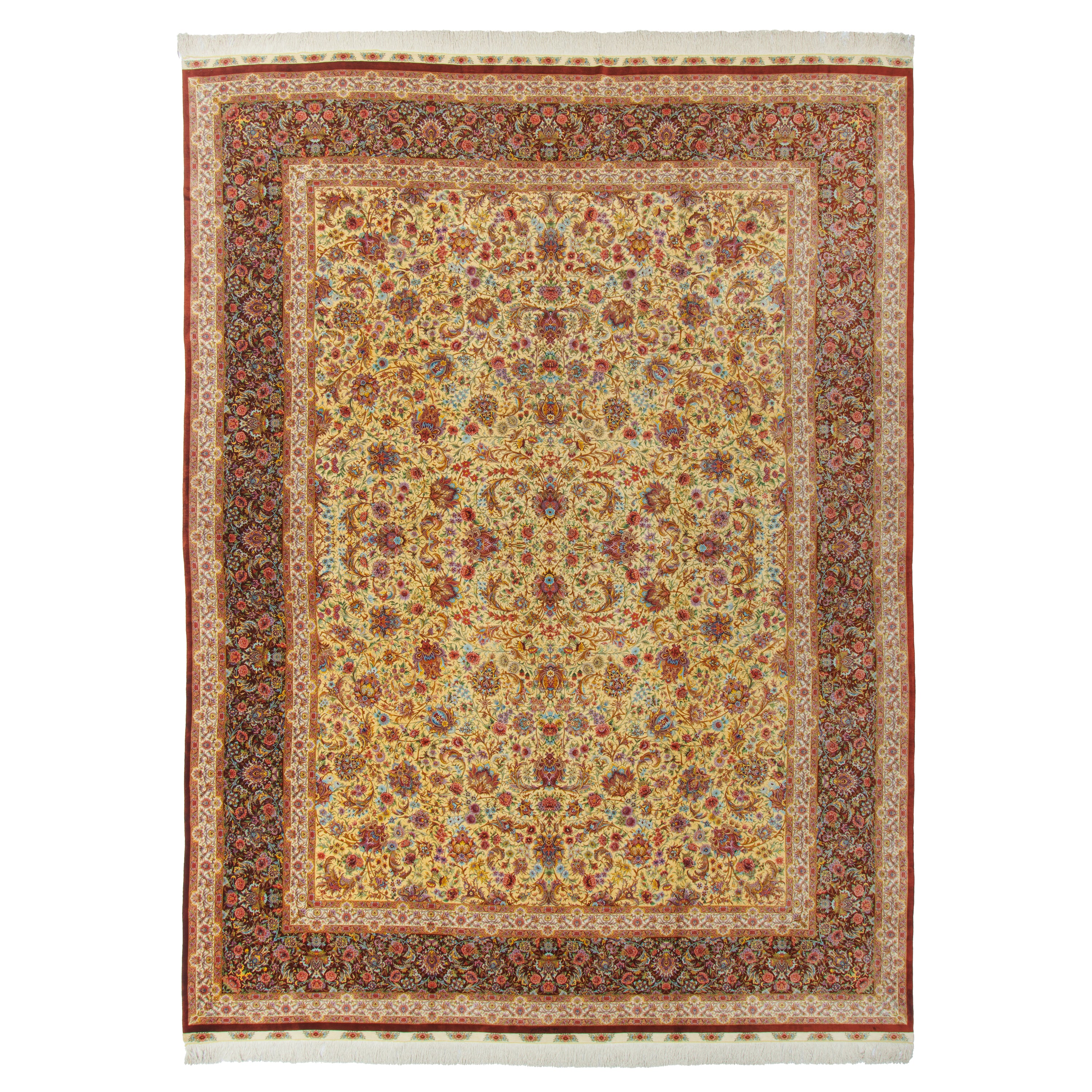 Qom Handmade Carpet — Afshan | Full Silk | 300 × 405 cm | SKU 11201455