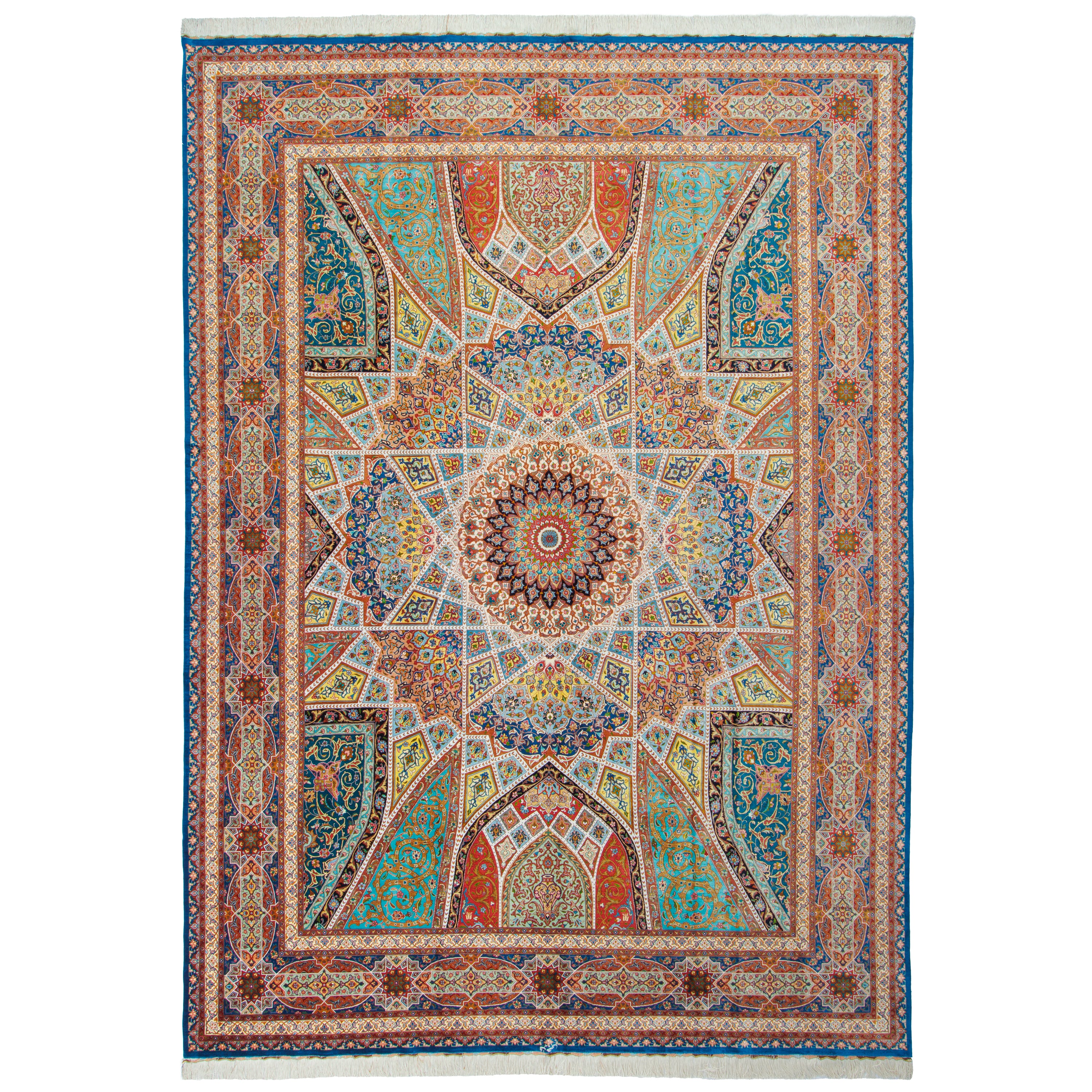 Tabriz Handmade Carpet — Gonbadi | Full Silk | 290 × 405 cm | SKU 11100645