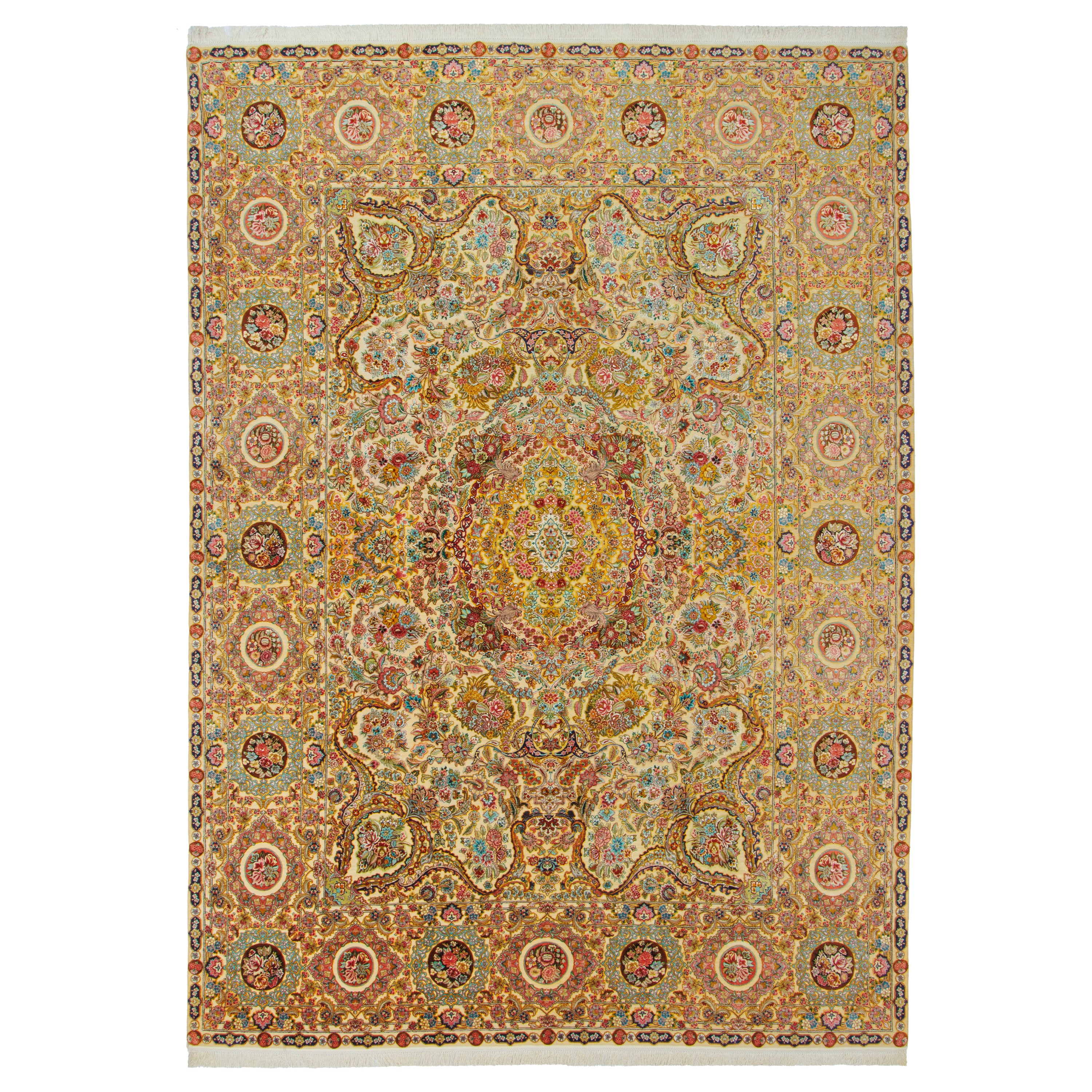 Tabriz Handmade Carpet — Lachak Toranj | Silk Pile / Silk Warp | 293 × 405 cm | SKU 11100657
