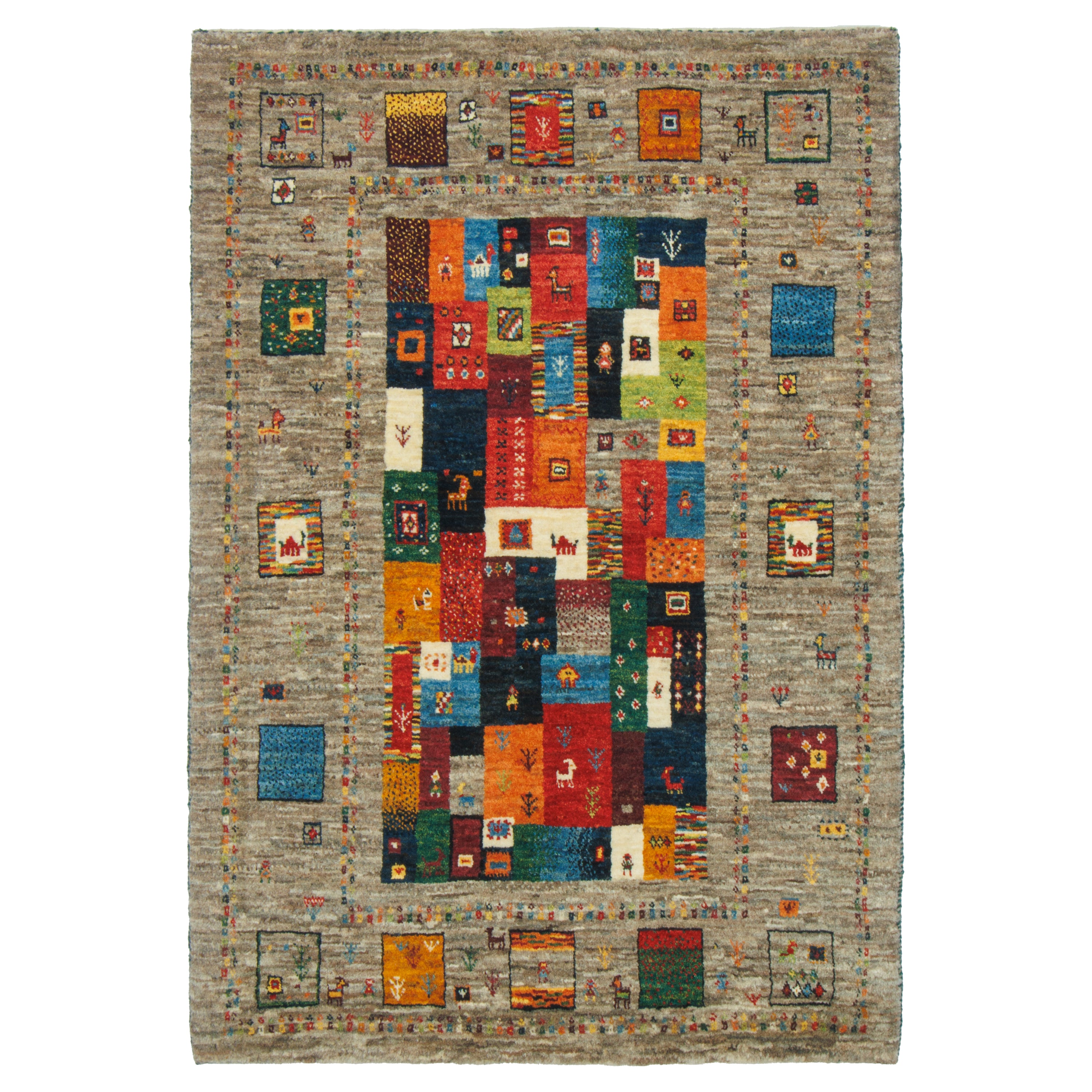 Shiraz Handmade Gabbeh — Sarasar | Full Wool | 111 × 162 cm | SKU 50101384