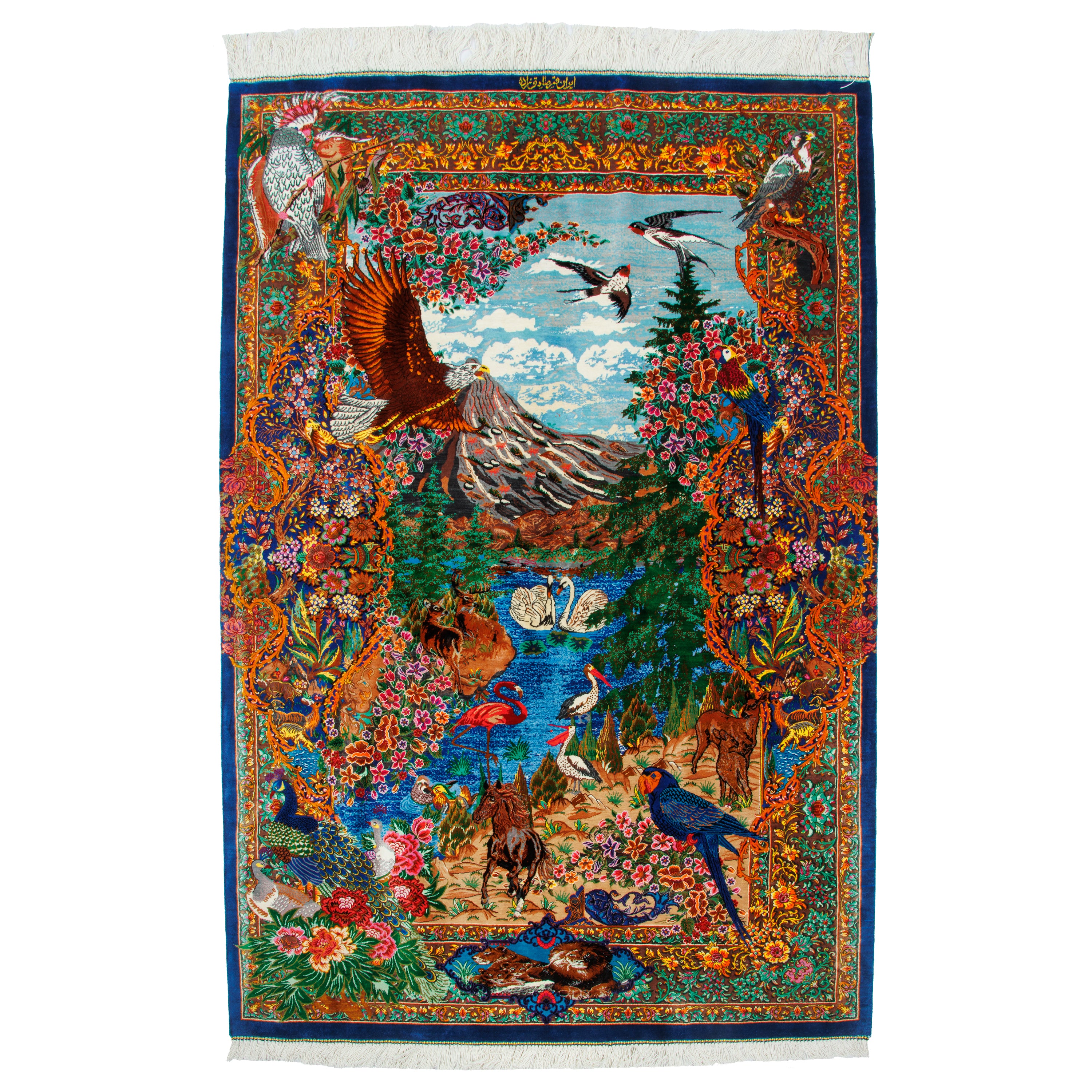 Qom Handmade Carpet — Sarasar | Full Silk | 101 × 148 cm | SKU 10101491