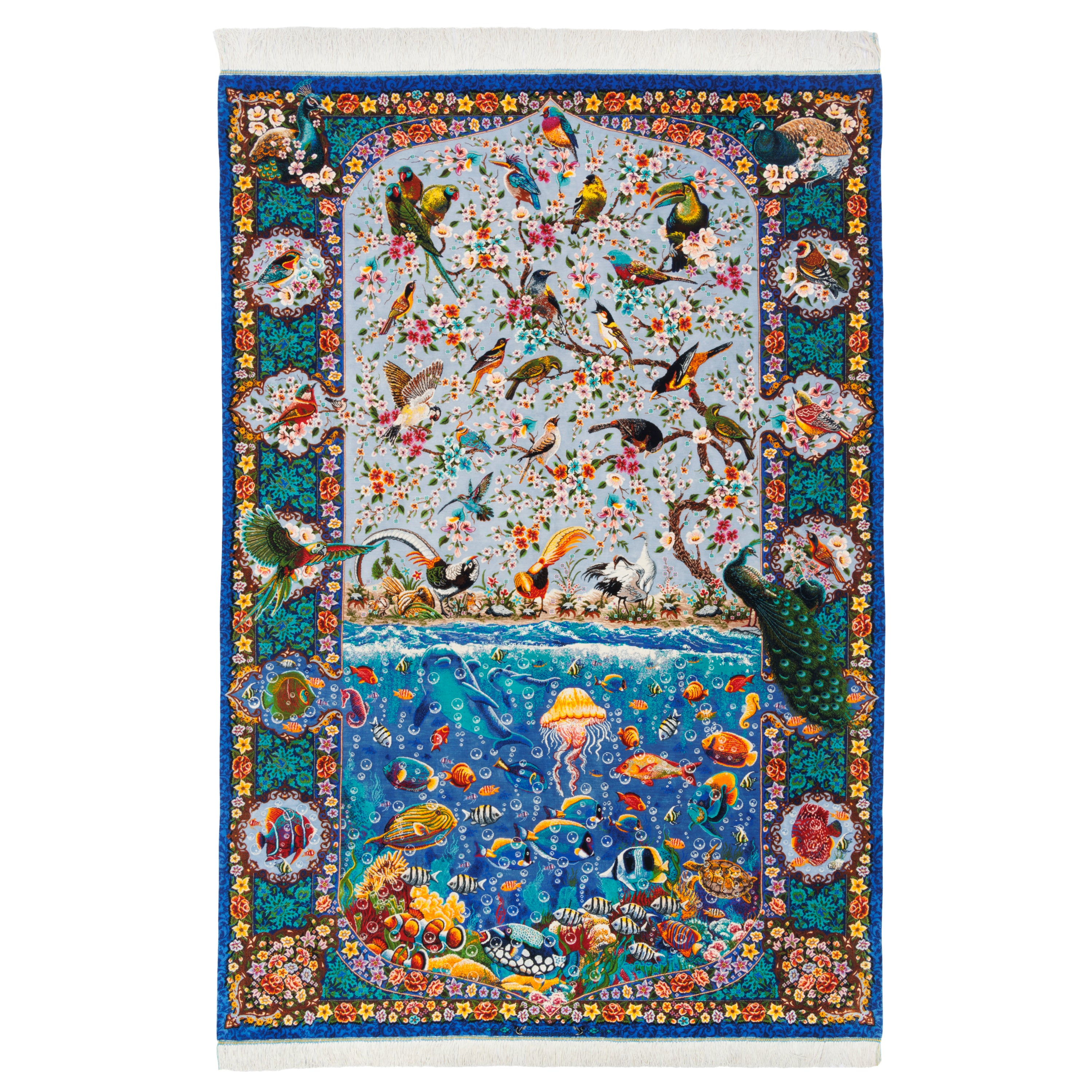 Qom Handmade Carpet — Ghabi | Full Silk | 137 × 198 cm | SKU 10200394
