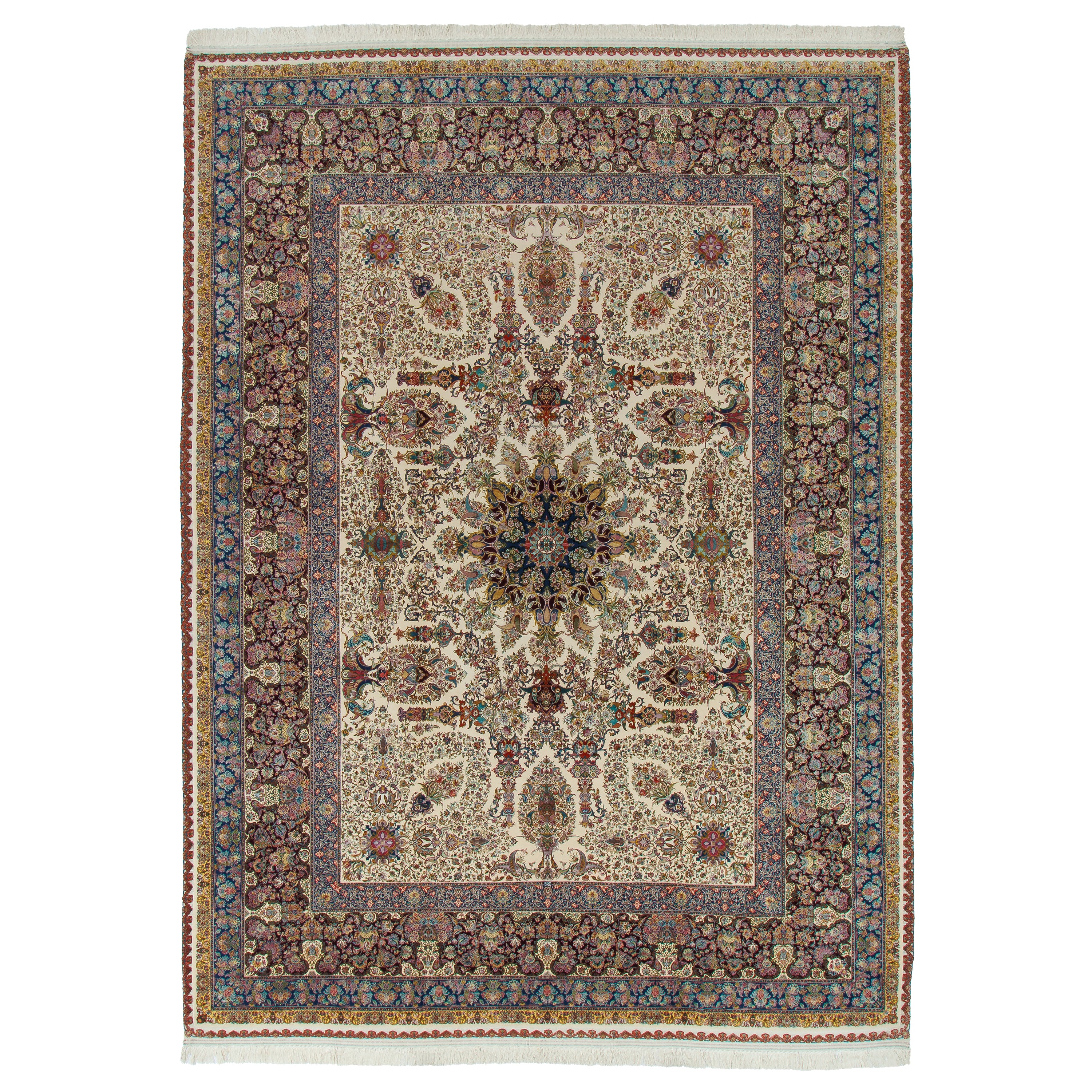 Tabriz Handmade Carpet — Lachak Toranj | Silk Pile / Silk Warp | 310 × 420 cm | SKU 11300639