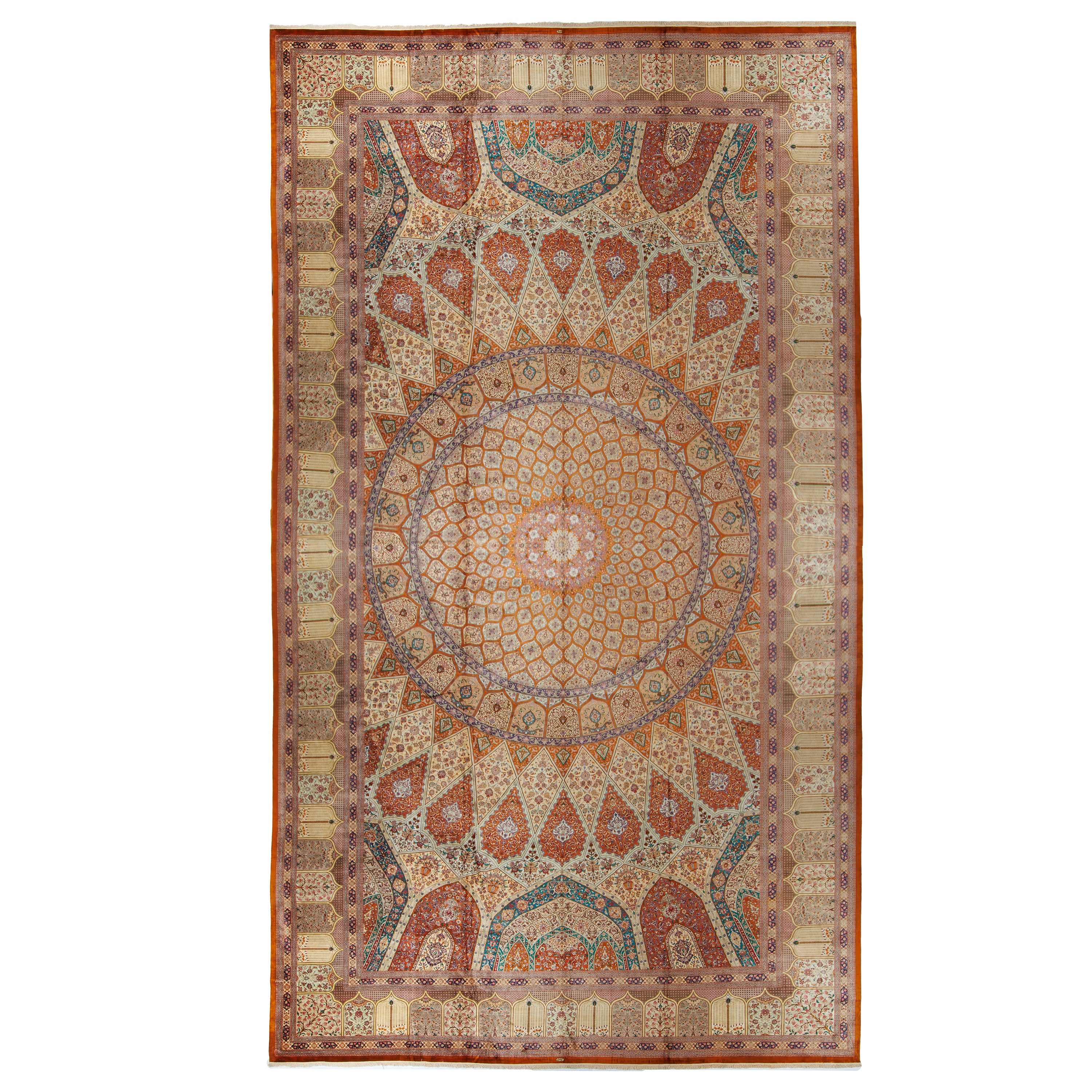 Qom Handmade Carpet — Gonbadi | Full Silk | 600 × 1000 cm | SKU 16000772