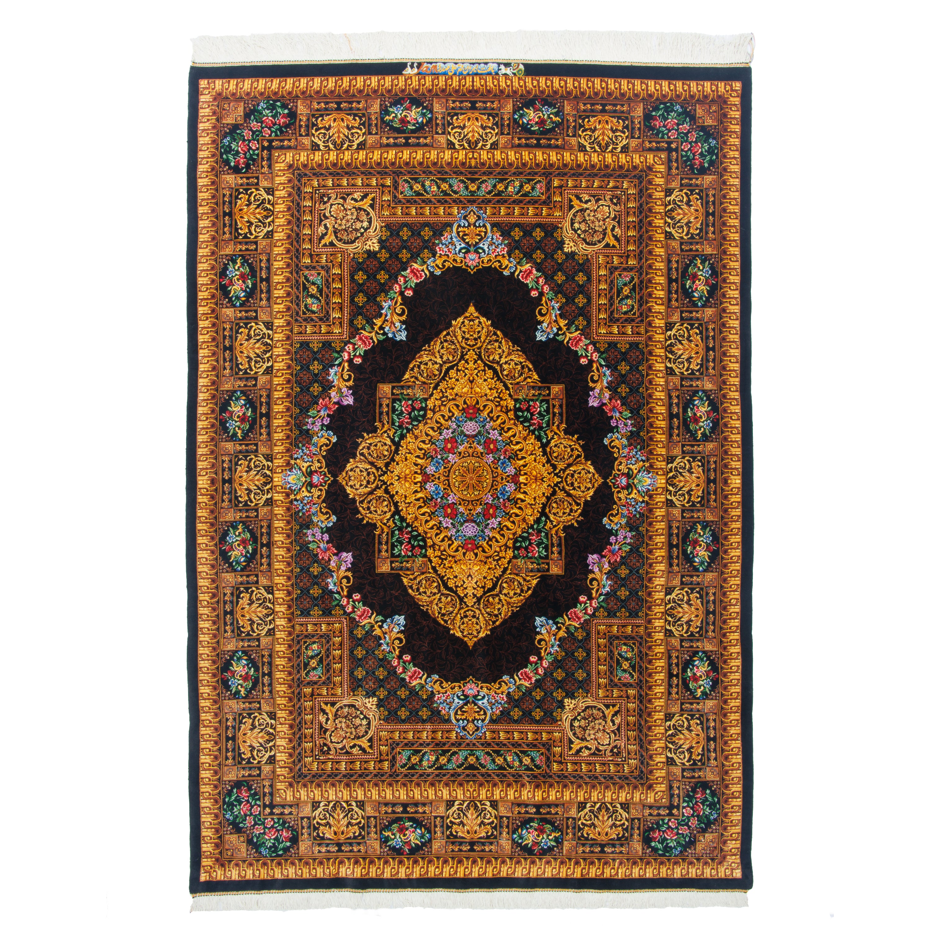 Qom Handmade Carpet — Lachak Toranj | Full Silk | 137 × 201 cm | SKU 10200428