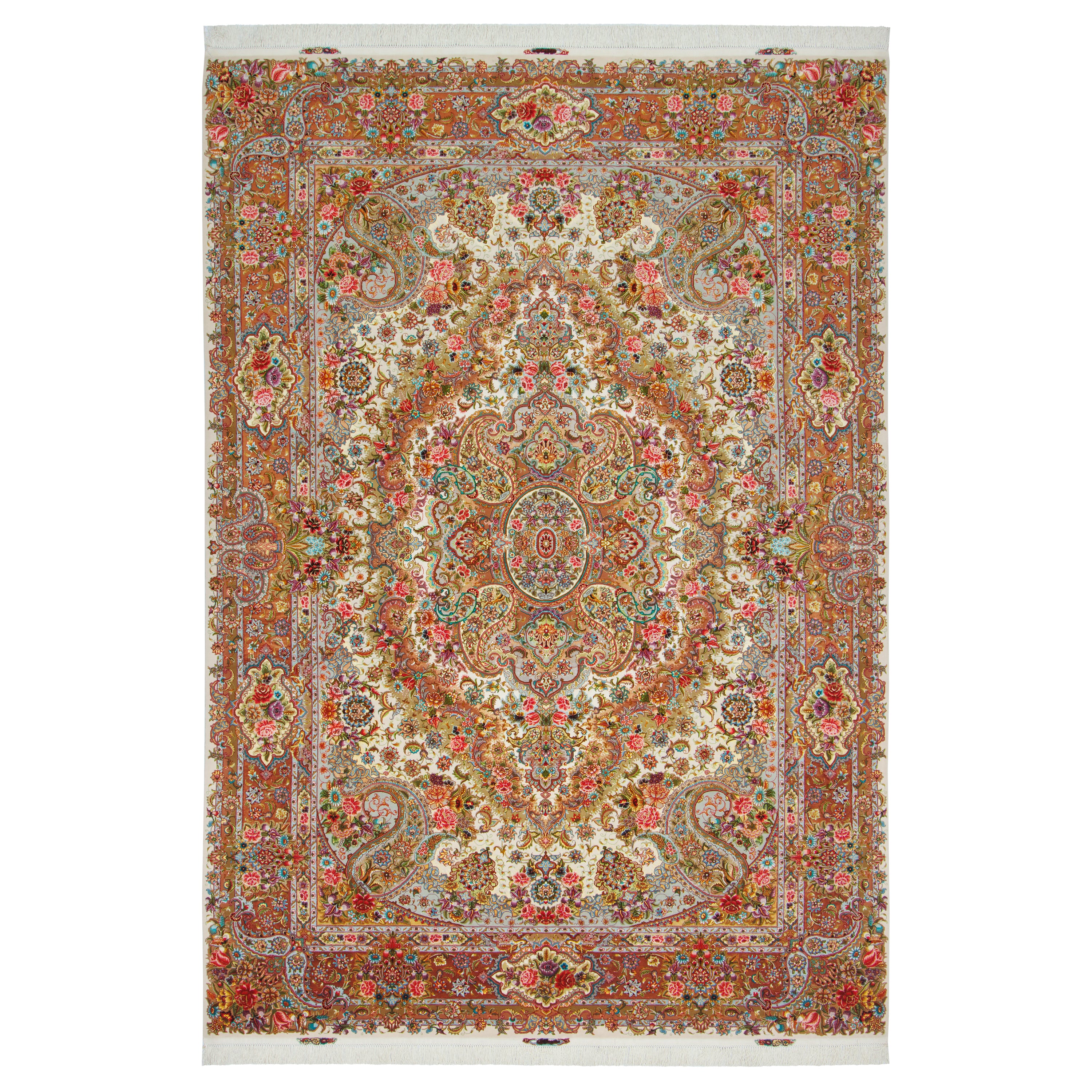 Tabriz Handmade Carpet — Lachak Toranj | Silk Pile / Silk Warp | 245 × 350 cm | SKU 10800839