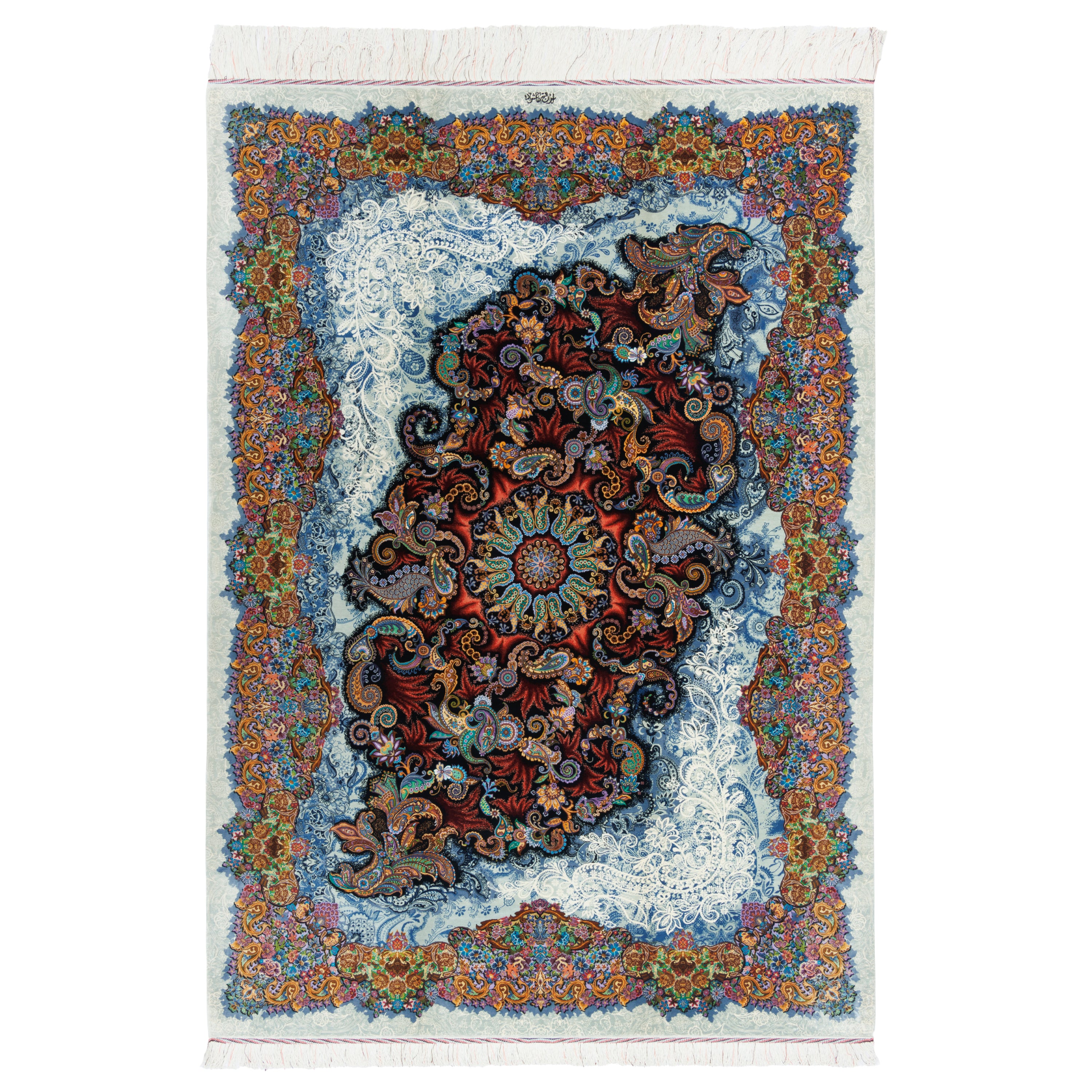 Qom Handmade Carpet — Lachak Toranj | Full Silk | 146 × 207 cm | SKU 10300373