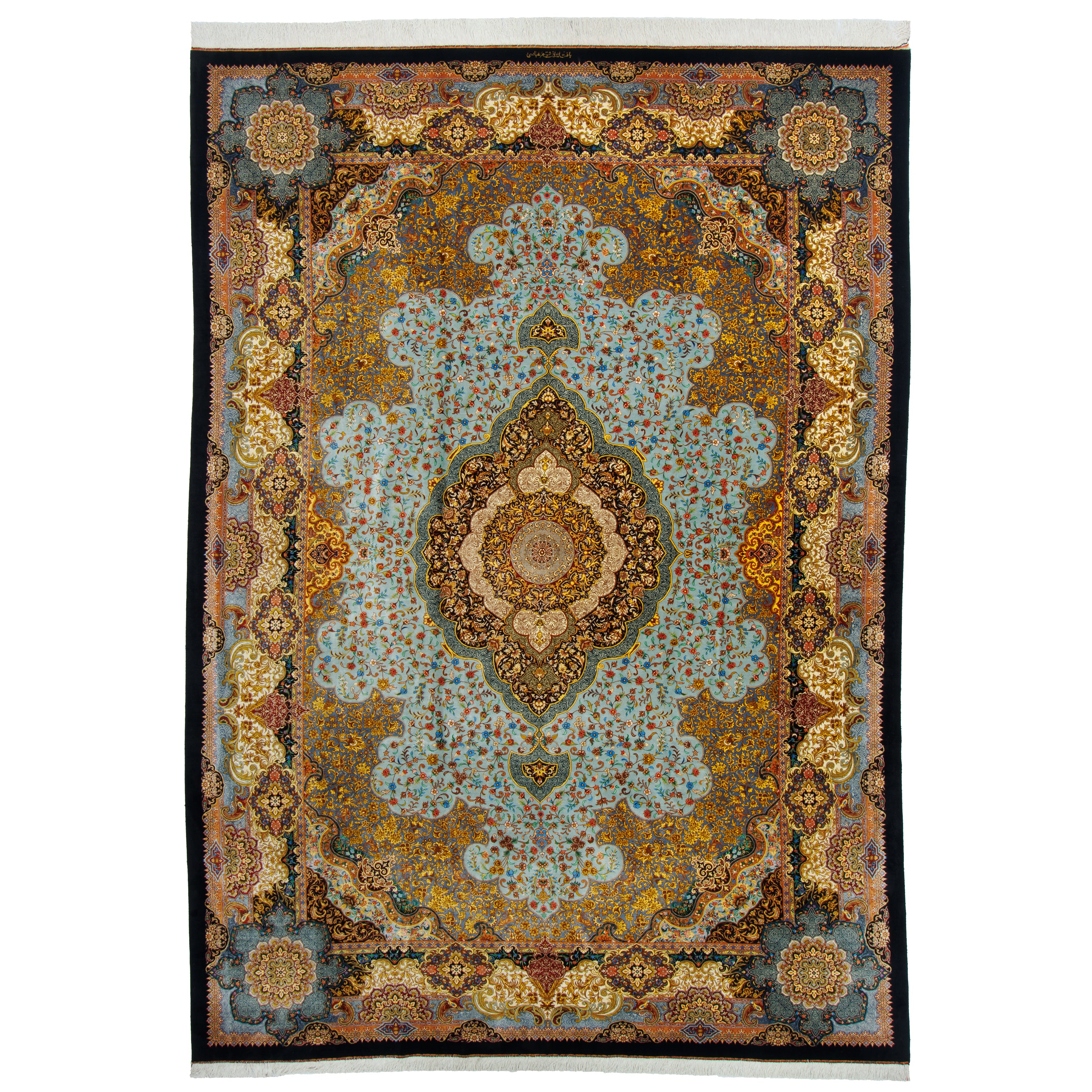Qom Handmade Carpet — Lachak Toranj | Full Silk | 246 × 346 cm | SKU 10800827