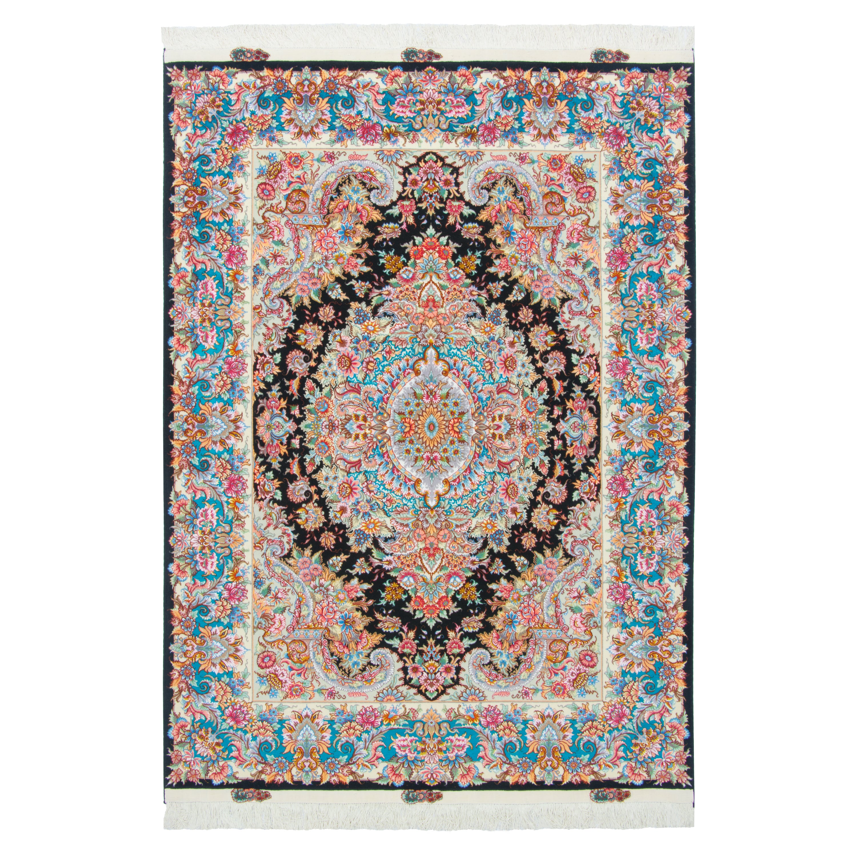 Tabriz Handmade Carpet — Lachak Toranj | Silk Pile / Silk Warp | 152 × 207 cm | SKU 10300507