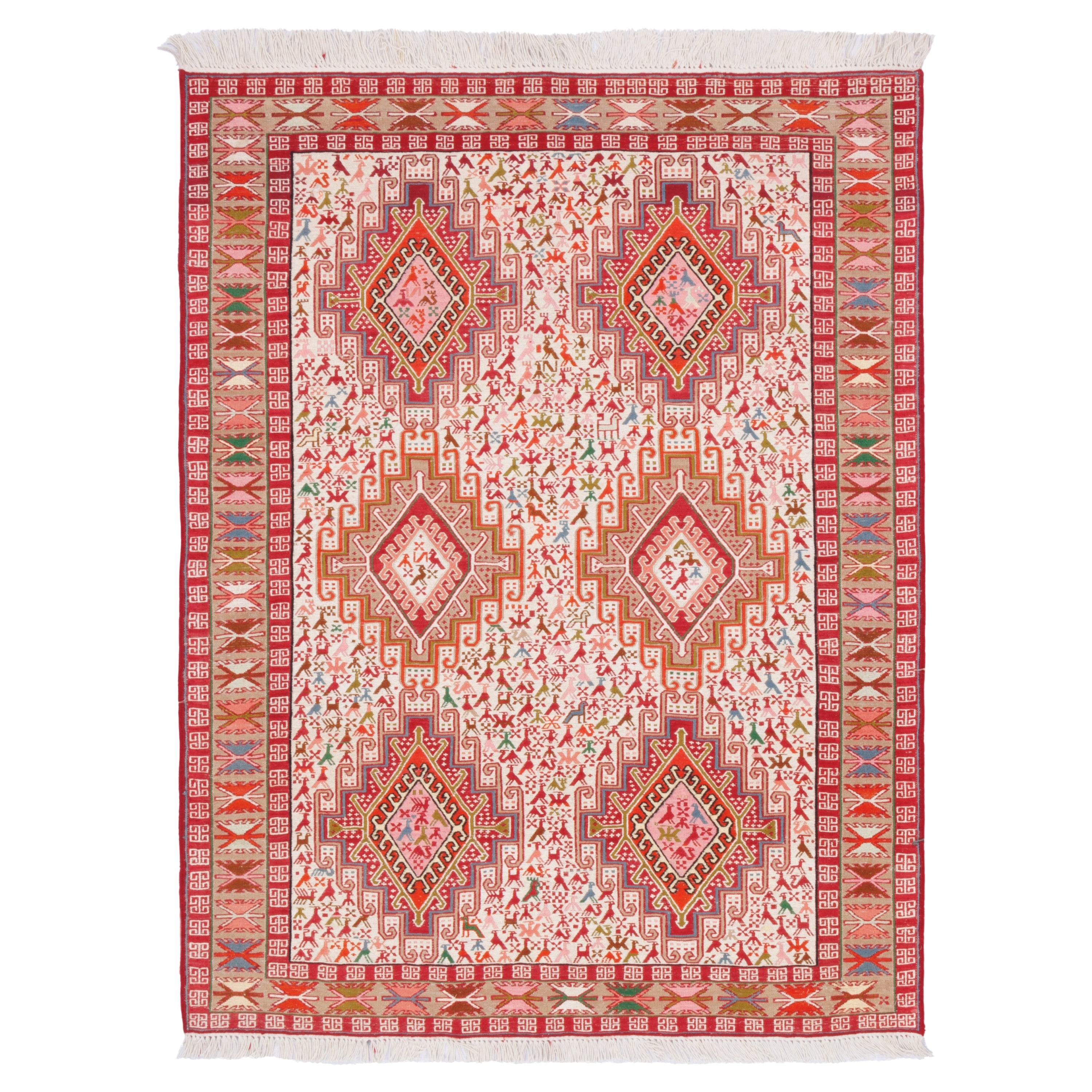 Sirjan Handmade Kilim — Sarasar | Full Wool | 112 × 142 cm | SKU 40101287