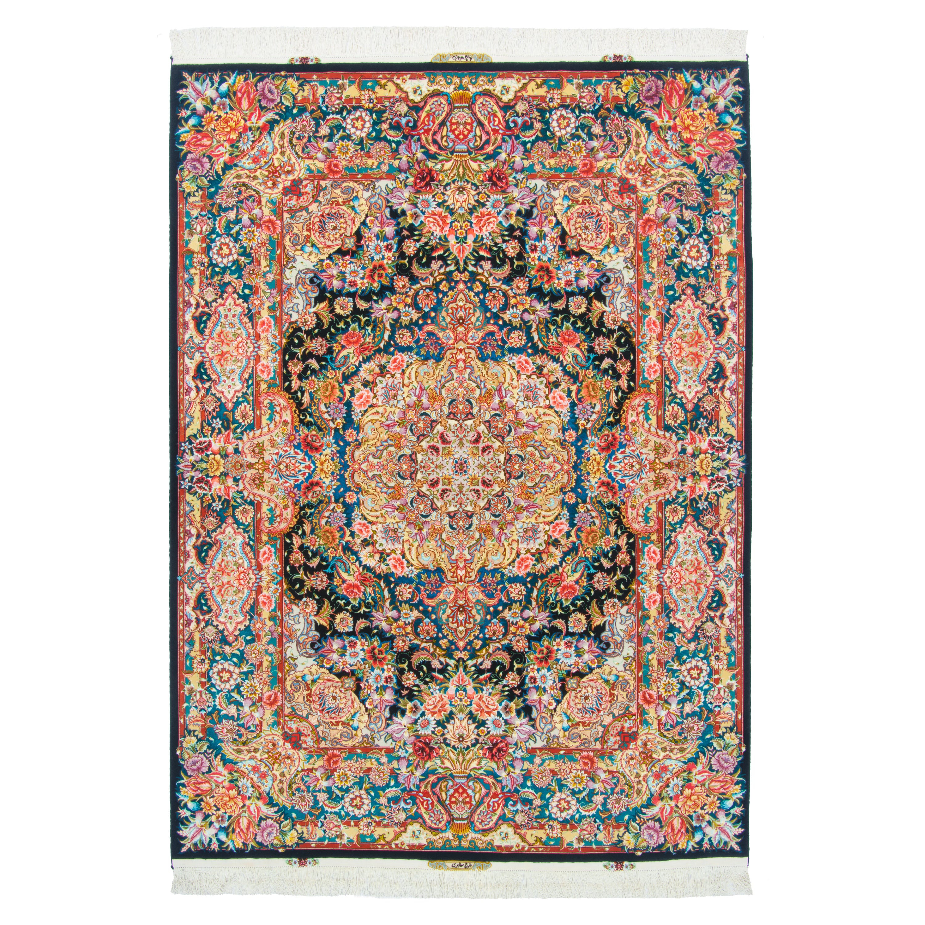 Tabriz Handmade Carpet — Lachak Toranj | Silk Pile / Silk Warp | 151 × 204 cm | SKU 10300518