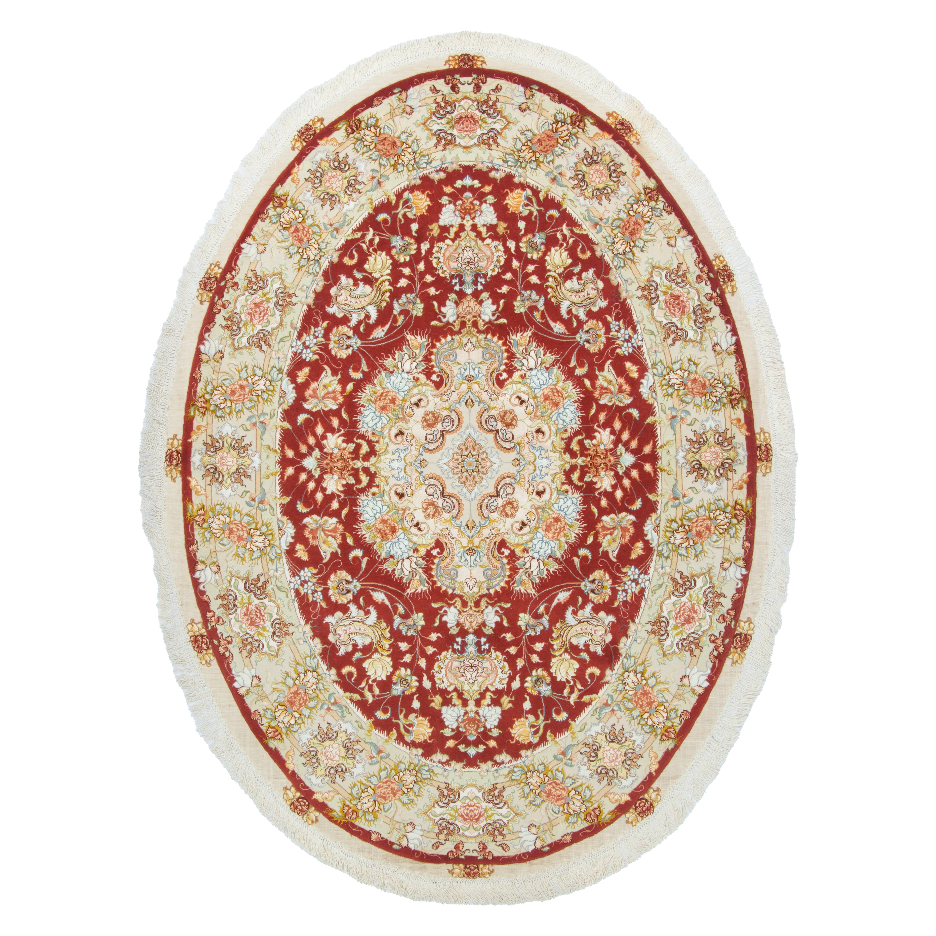 Tabriz Handmade Carpet — Toranj-dar | Silk Pile / Silk Warp | 149 × 212 cm | SKU 10300530
