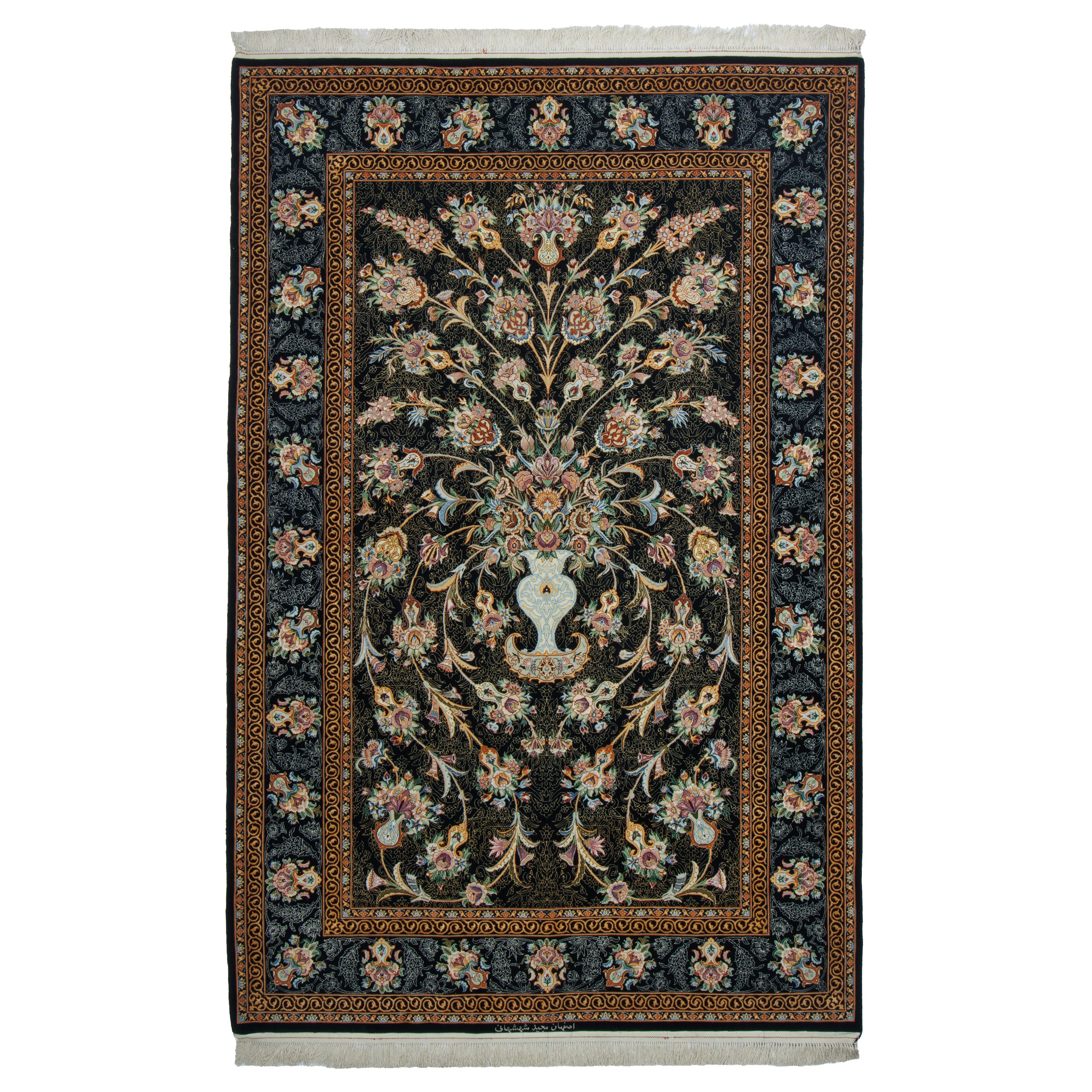 Isfahan Handmade Carpet — Goldani | Silk Pile / Silk Warp | 160 × 245 cm | SKU 10300853