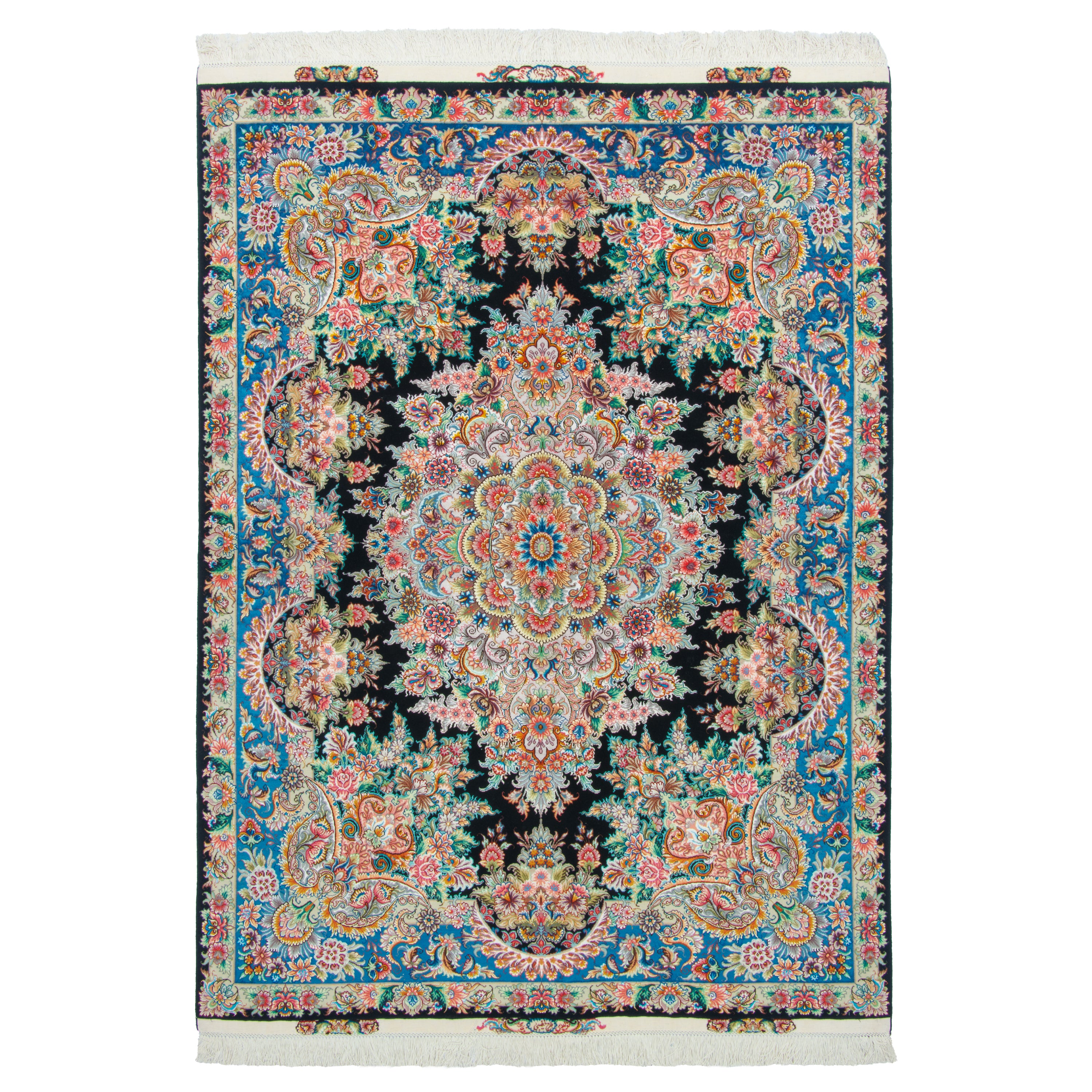 Tabriz Handmade Carpet — Lachak Toranj | Silk Pile / Silk Warp | 150 × 200 cm | SKU 10300499