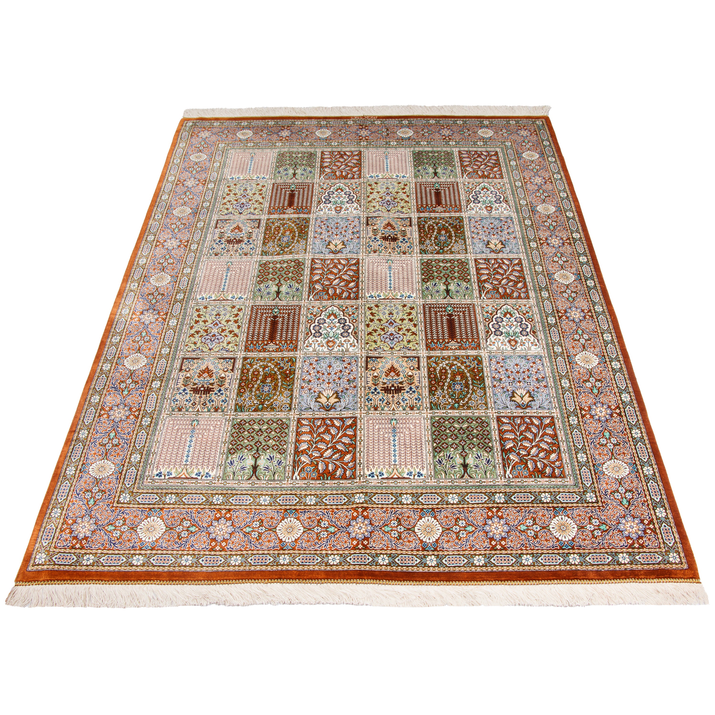 Qom Handmade Carpet — Kheshti | Full Silk | 138 × 200 cm | SKU 10200483