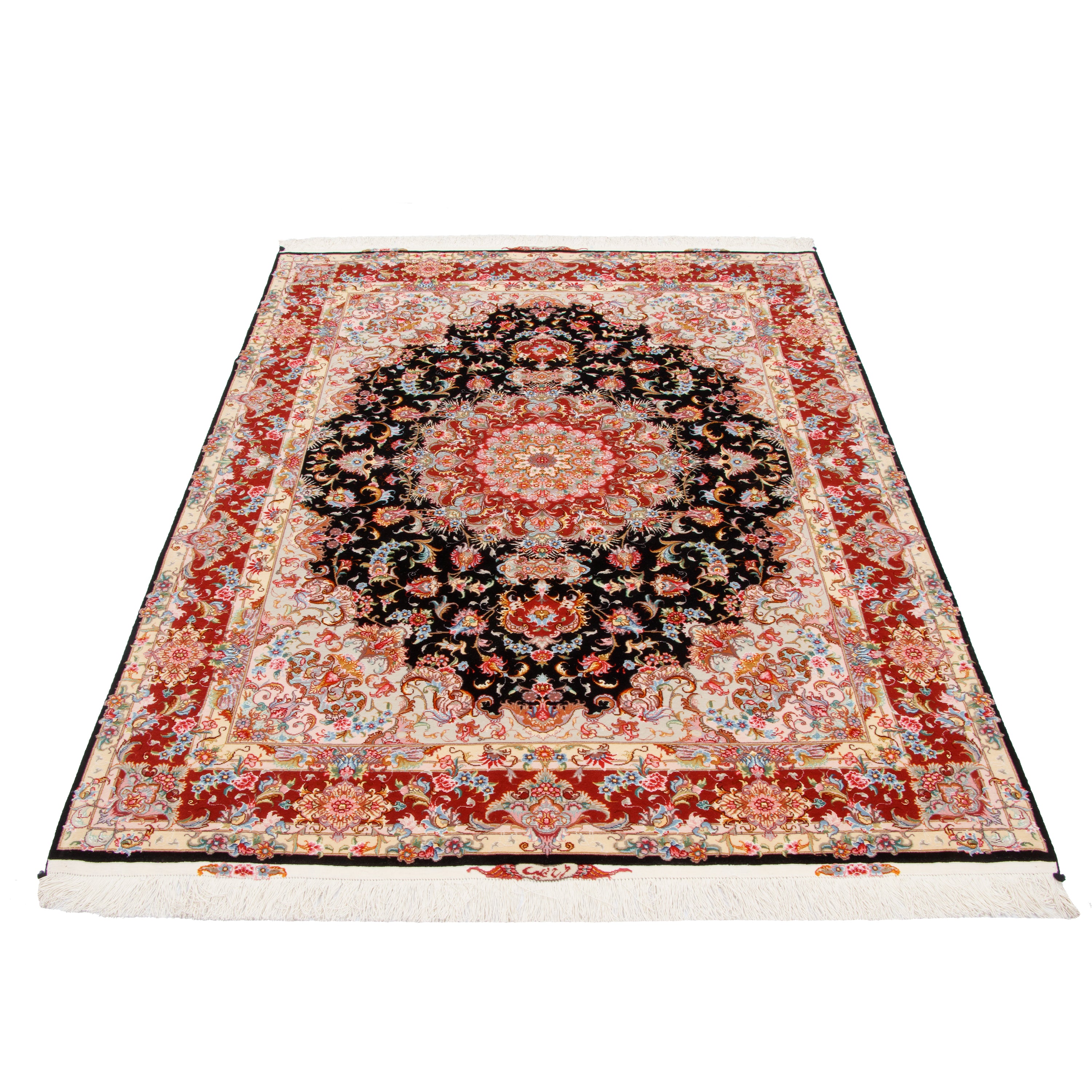 Tabriz Handmade Carpet — Lachak Toranj | Silk Pile / Silk Warp | 155 × 205 cm | SKU 10300519