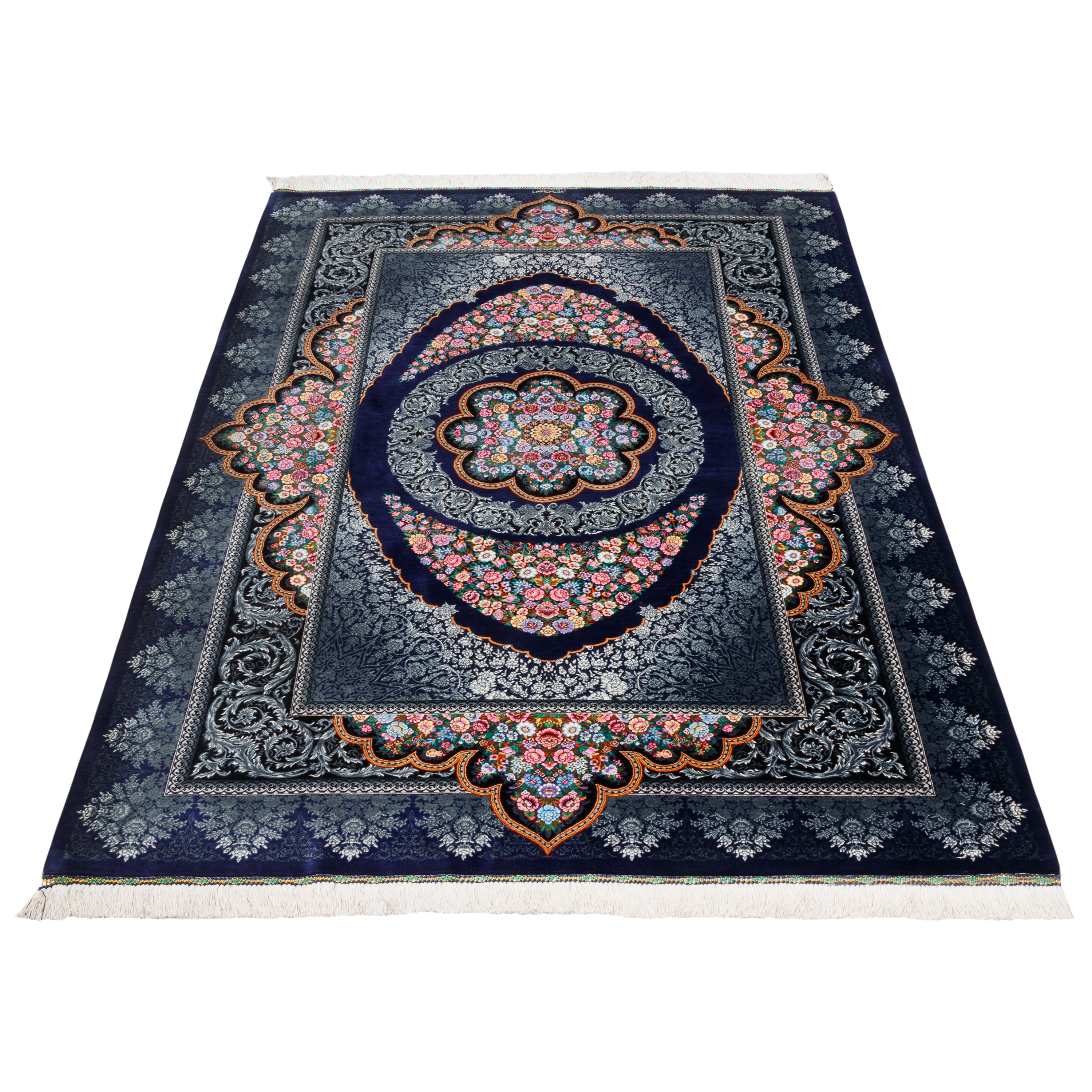 Qom Handmade Carpet — Lachak Toranj | Full Silk | 137 × 200 cm | SKU 10200378