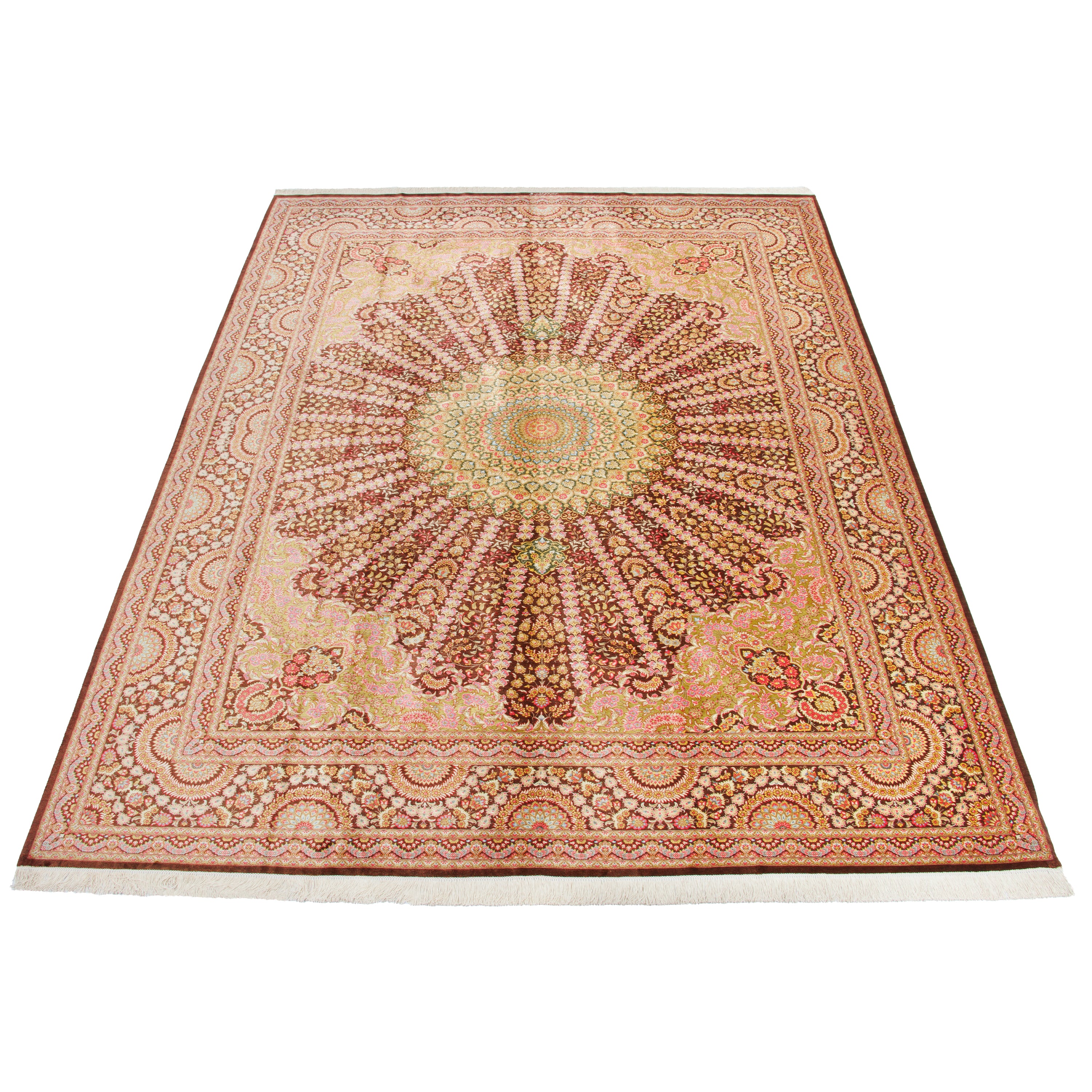 Qom Handmade Carpet — Lachak Toranj | Full Silk | 290 × 383 cm | SKU 11100667