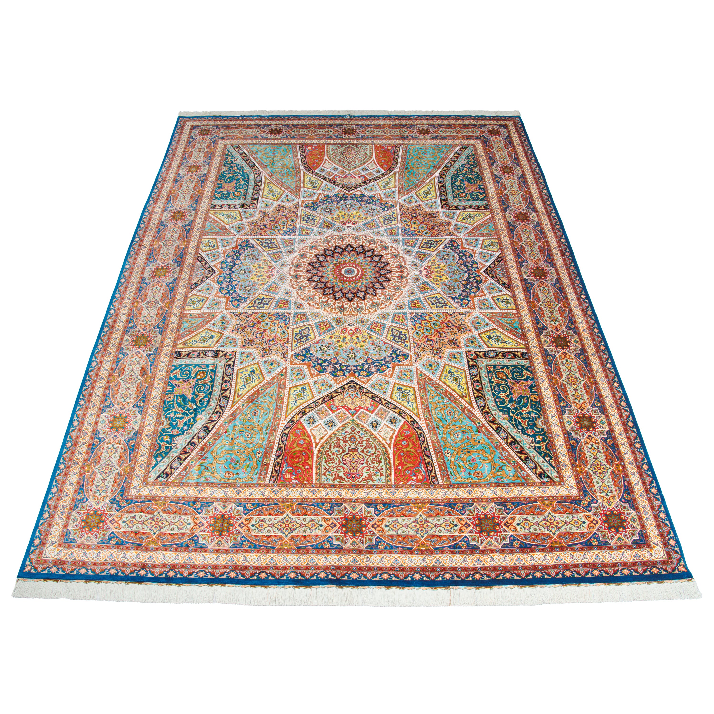Tabriz Handmade Carpet — Gonbadi | Full Silk | 290 × 405 cm | SKU 11100645