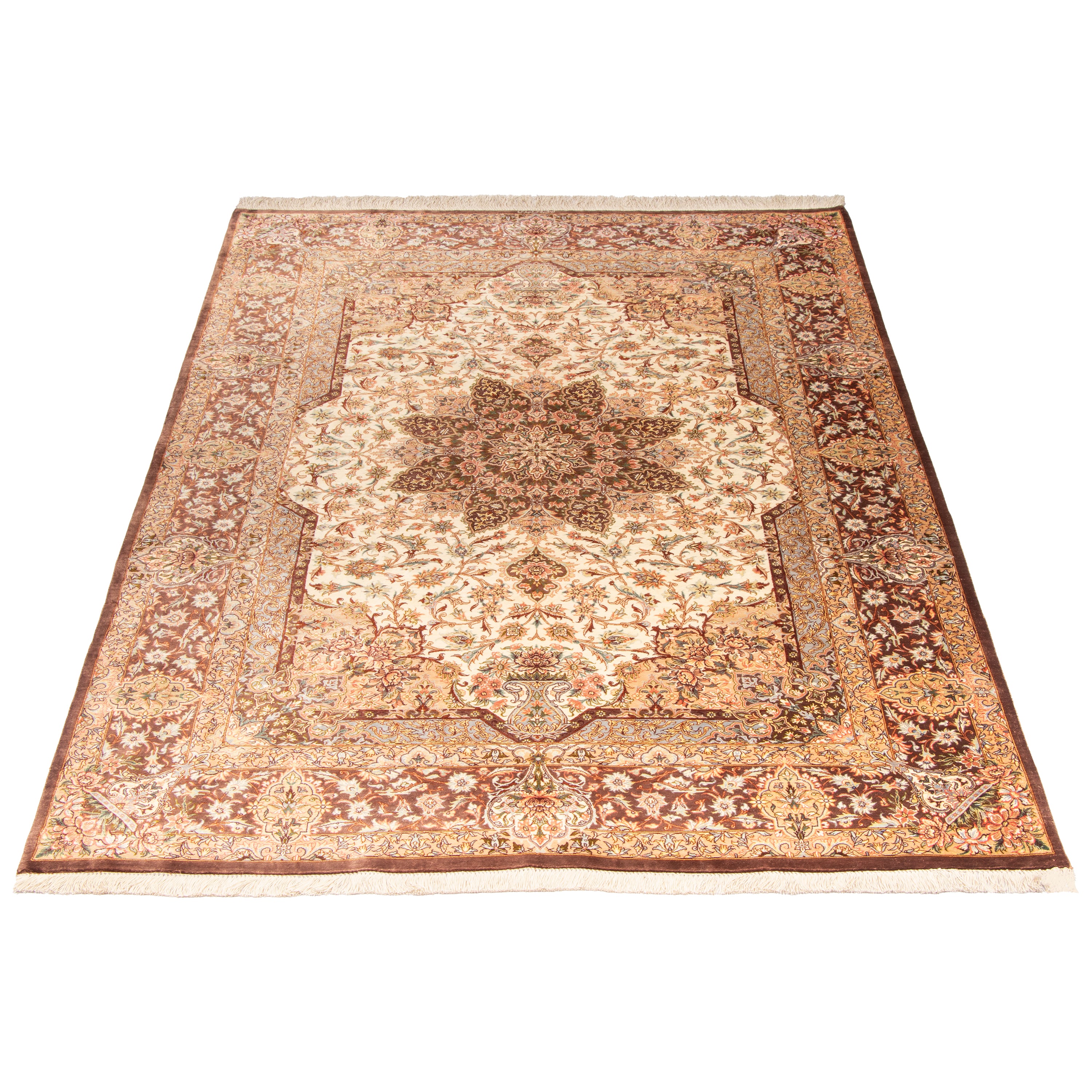 Qom Handmade Carpet — Lachak Toranj | Full Silk | 132 × 200 cm | SKU 10200463