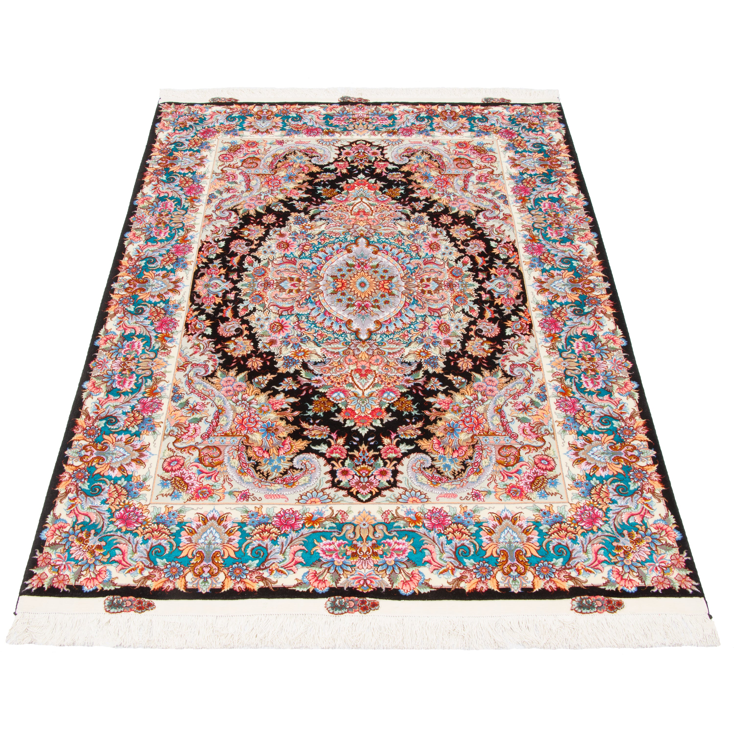 Tabriz Handmade Carpet — Lachak Toranj | Silk Pile / Silk Warp | 152 × 207 cm | SKU 10300507