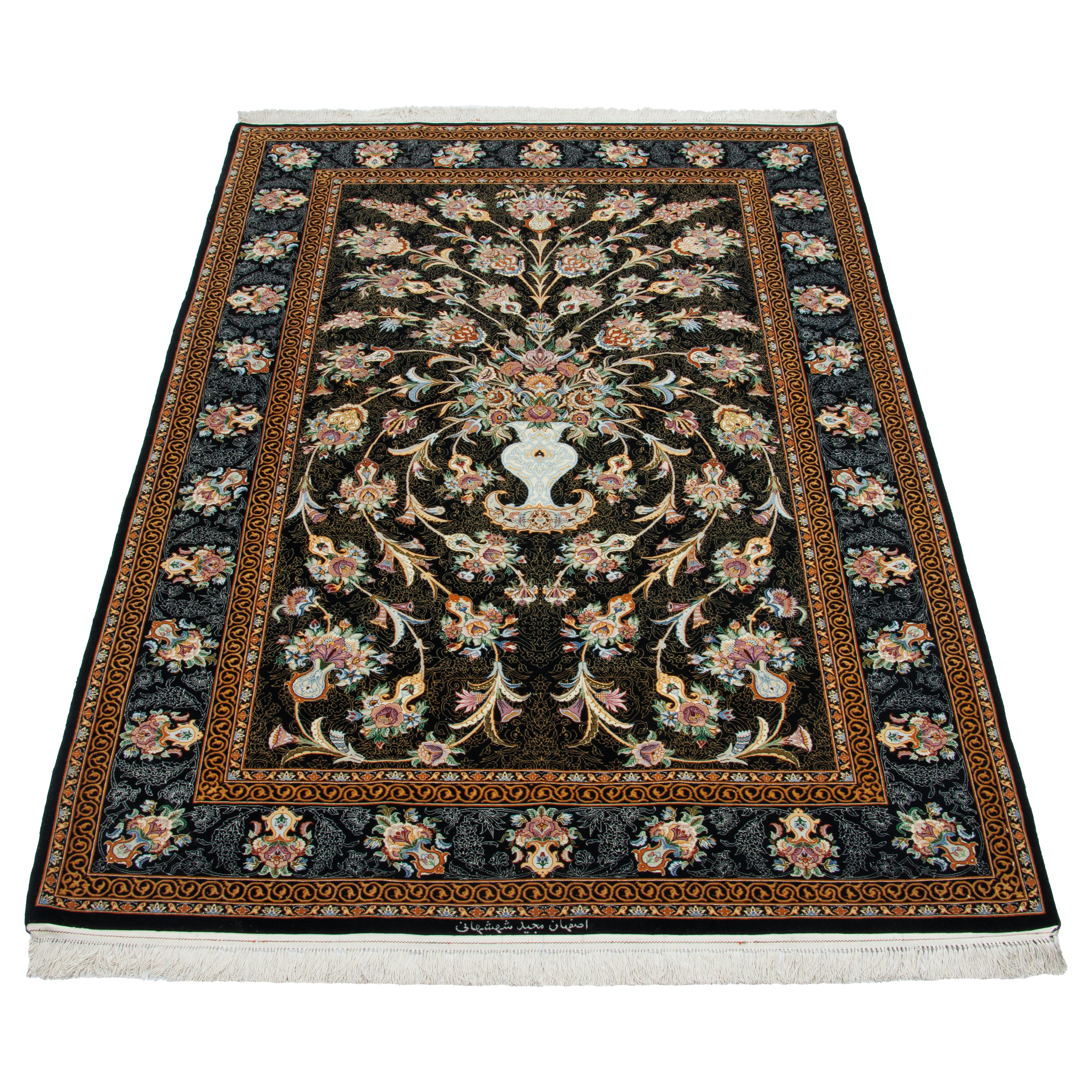 Isfahan Handmade Carpet — Goldani | Silk Pile / Silk Warp | 160 × 245 cm | SKU 10300853