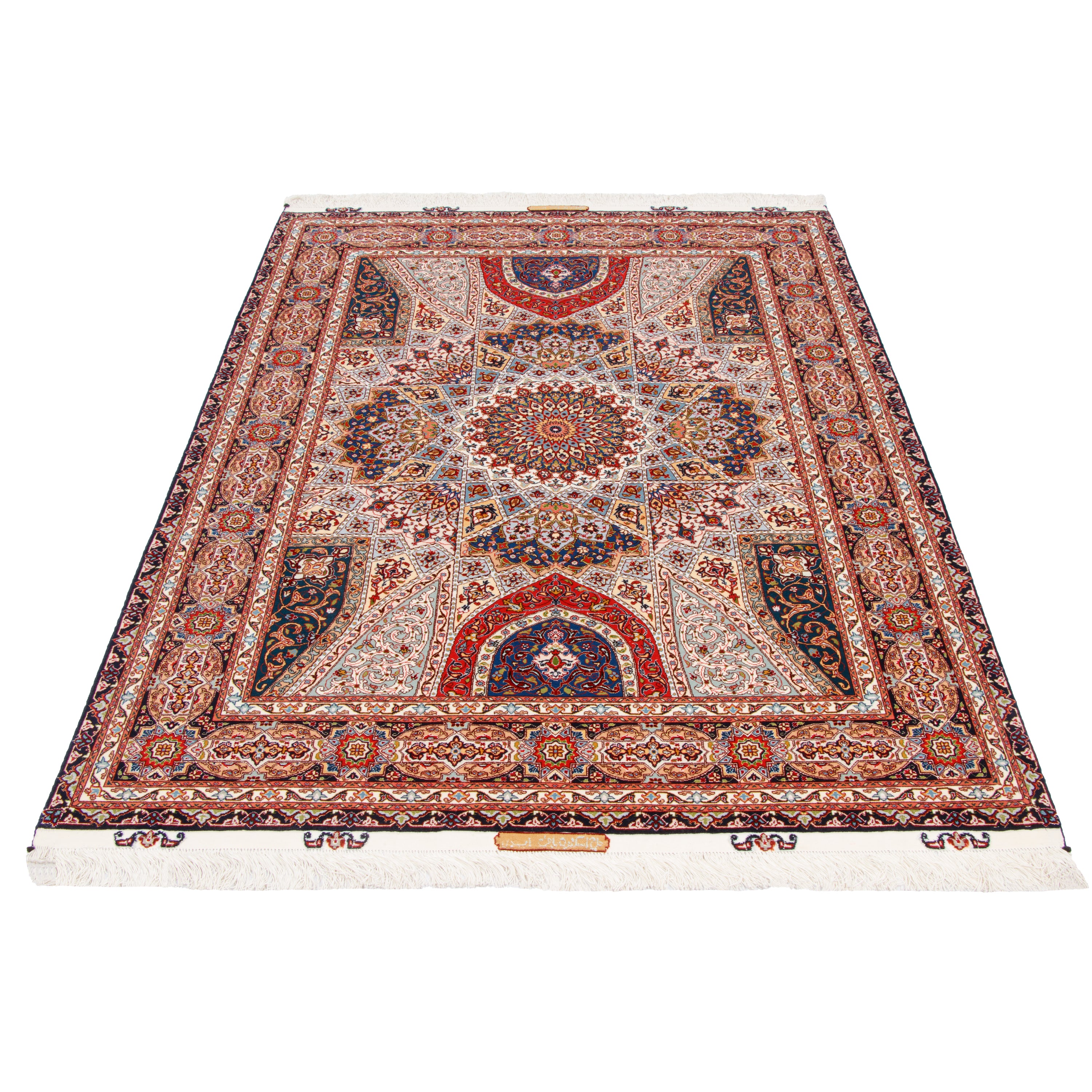 Tabriz Handmade Carpet — Gonbadi | Silk Pile / Silk Warp | 154 × 203 cm | SKU 10300513
