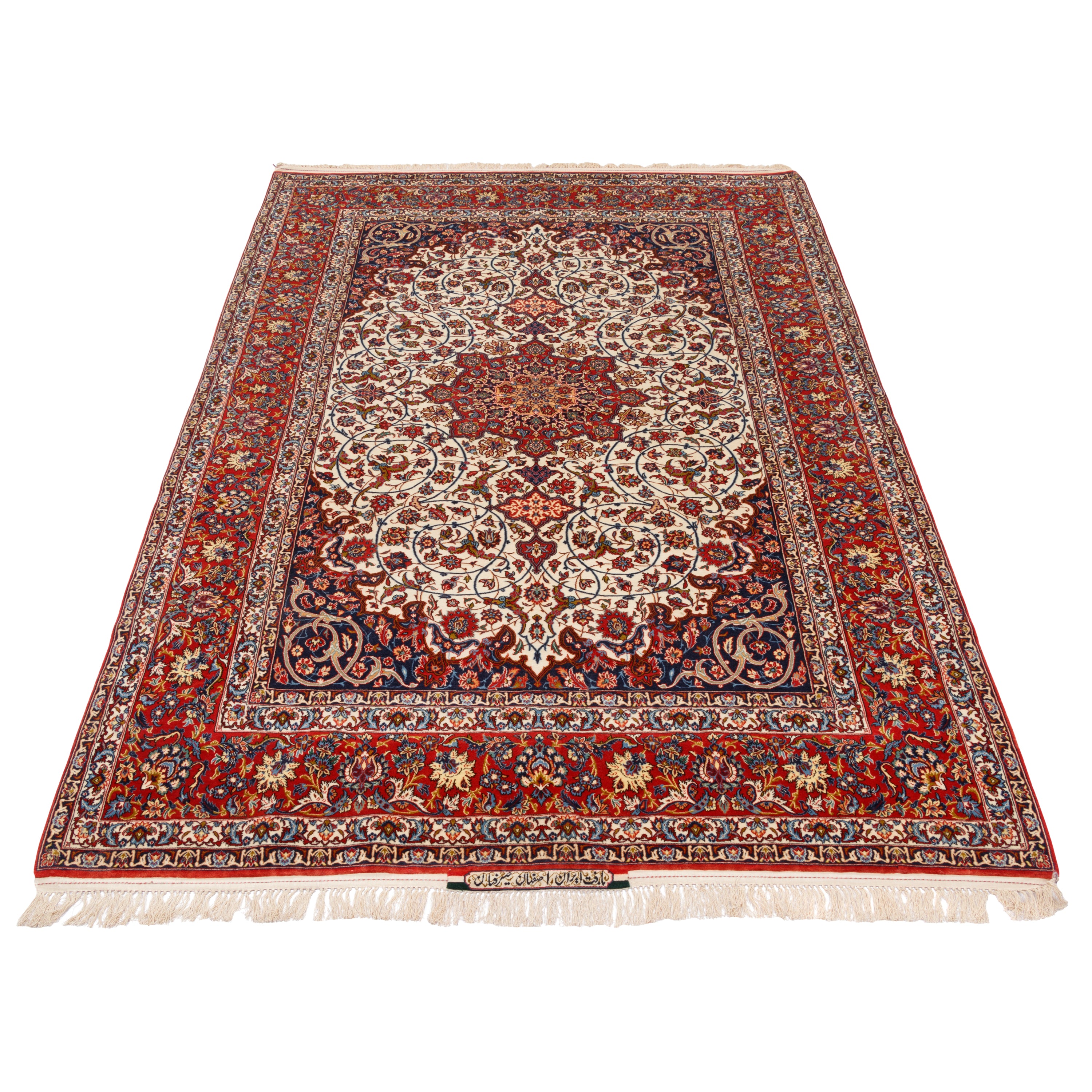 Isfahan Handmade Carpet — Lachak Toranj | Silk Pile / Silk Warp | 153 × 238 cm | SKU 10300354