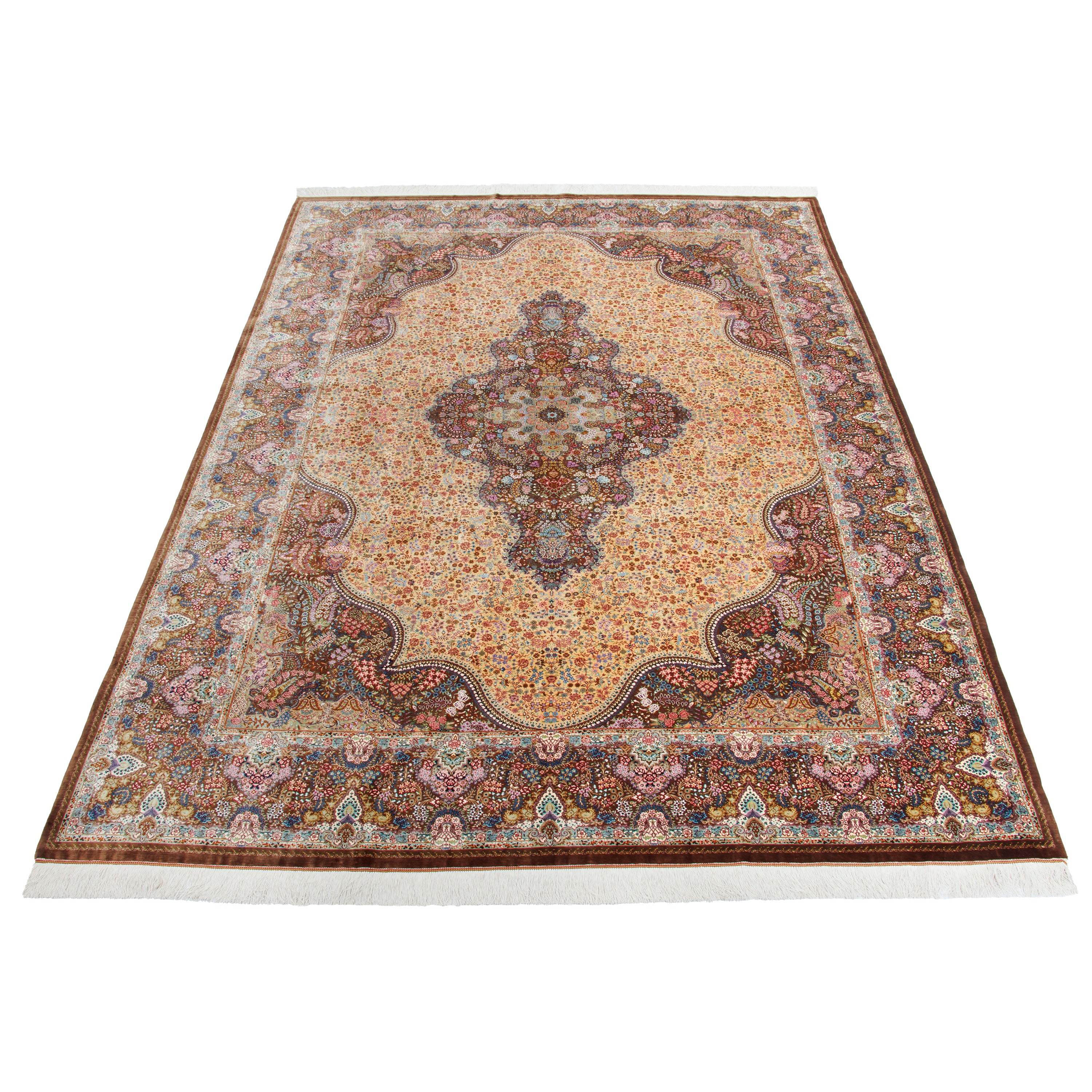 Qom Handmade Carpet — Lachak Toranj | Full Silk | 247 × 344 cm | SKU 10800822