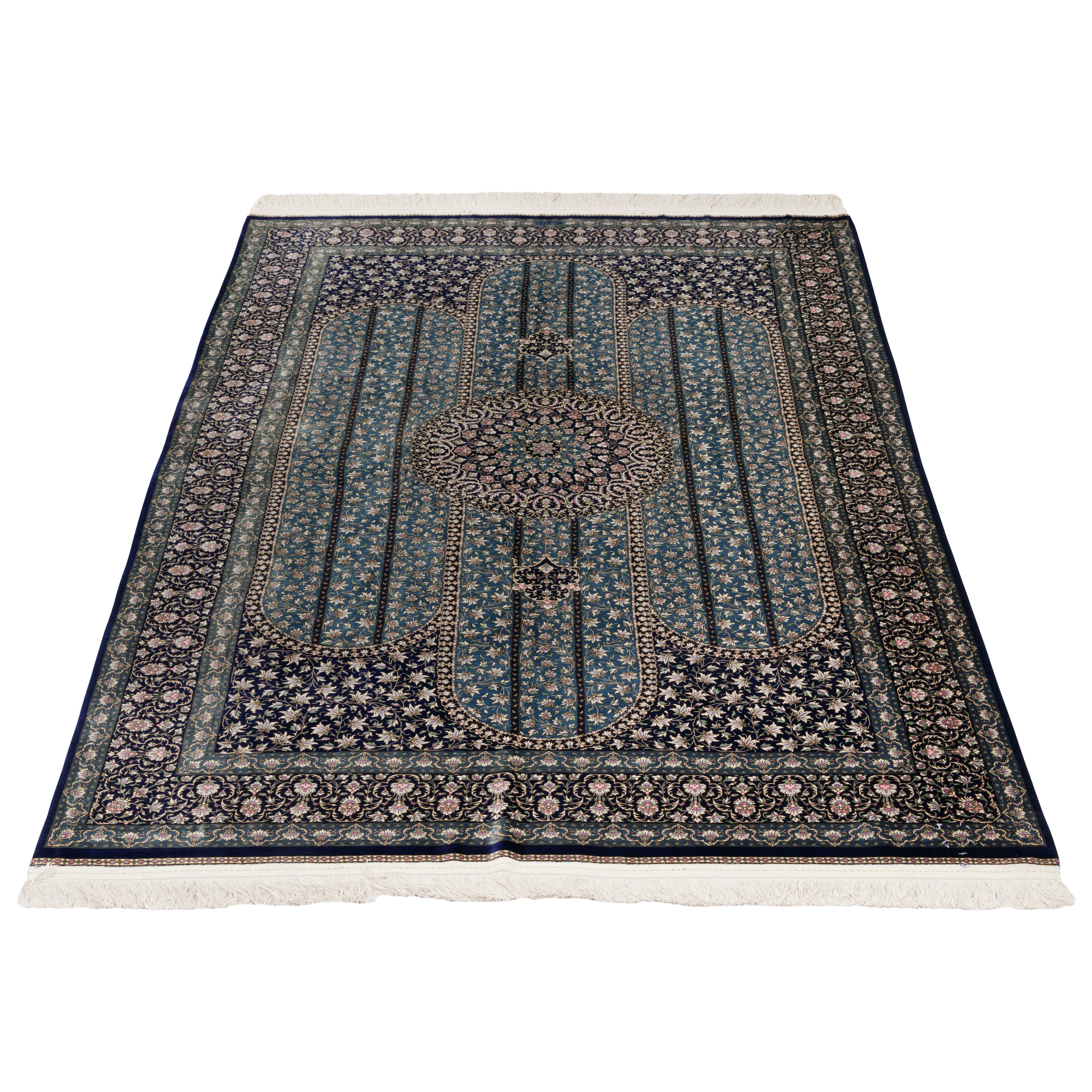 Qom Handmade Carpet — Lachak Toranj | Full Silk | 130 × 205 cm | SKU 10200381