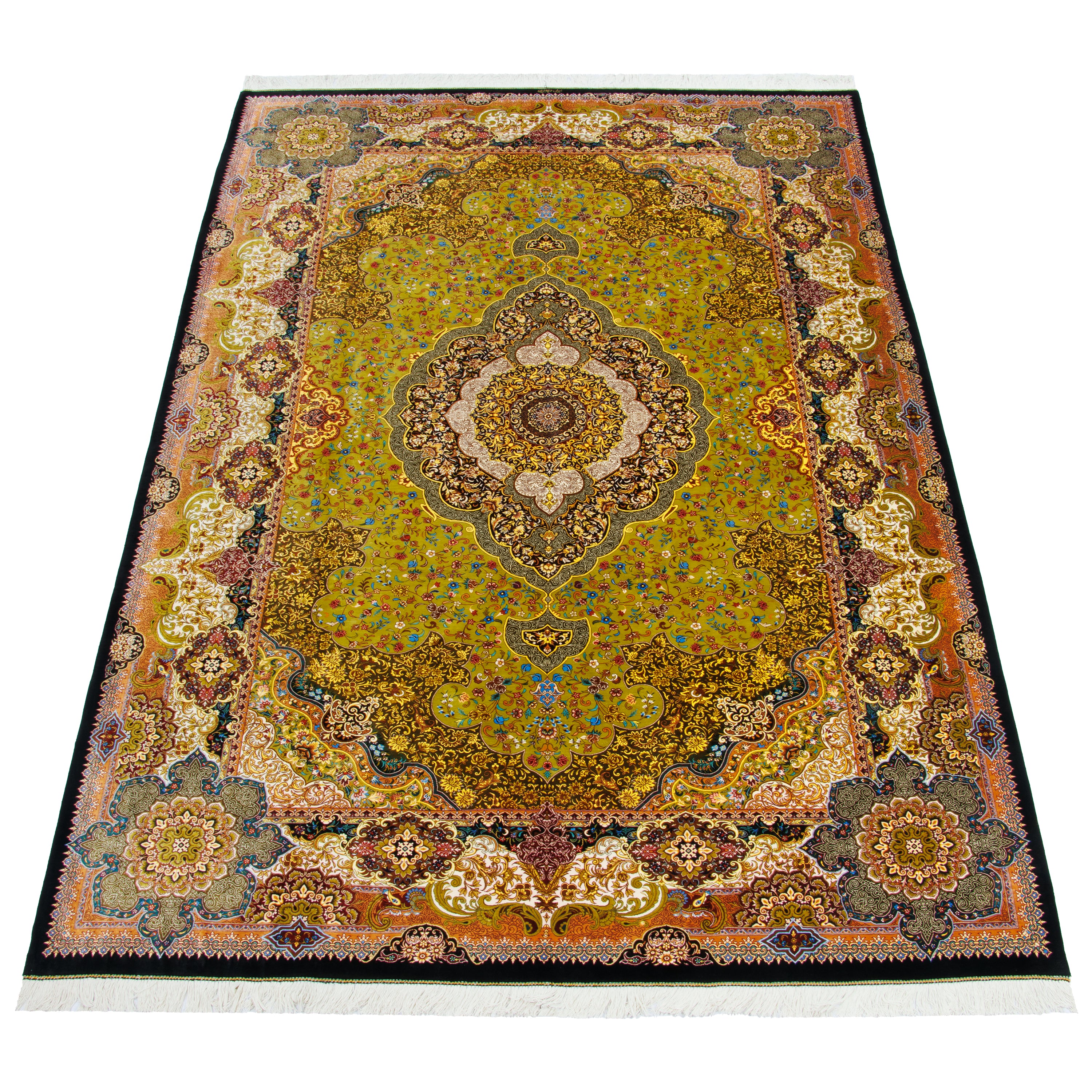 Qom Handmade Carpet — Lachak Toranj | Full Silk | 200 × 300 cm | SKU 10601055