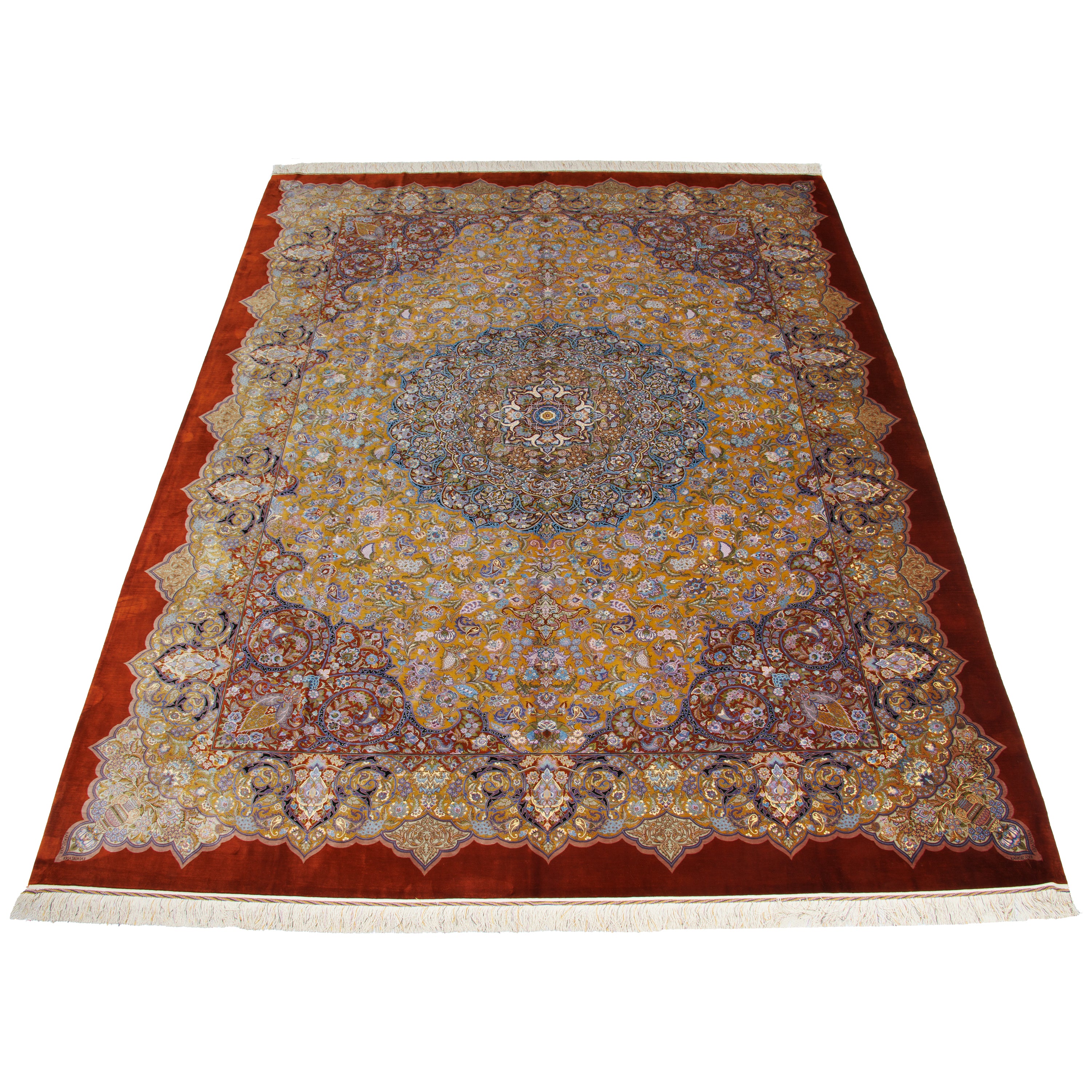 Qom Handmade Carpet — Lachak Toranj | Full Silk | 297 × 400 cm | SKU 11100649