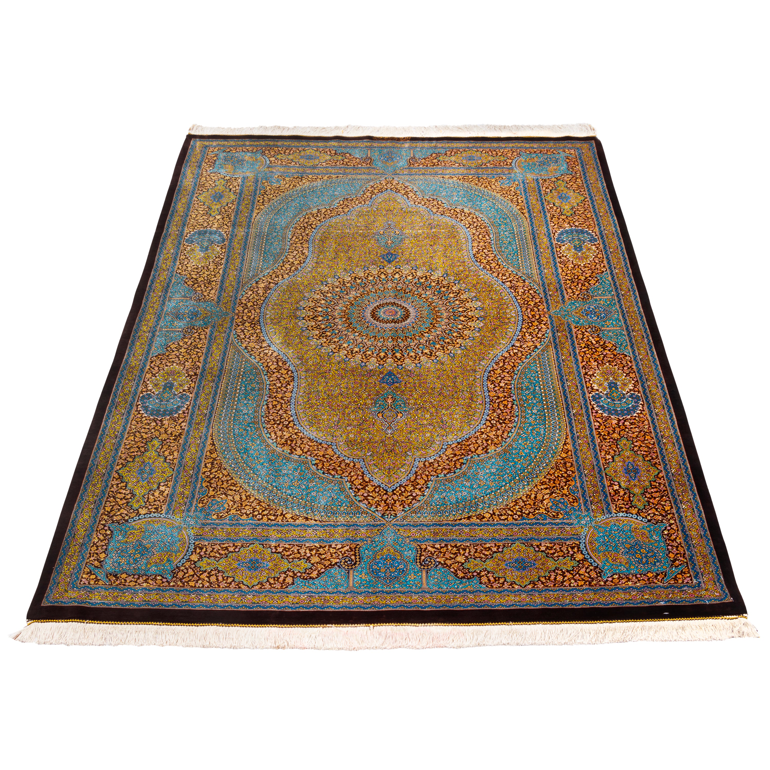 Qom Handmade Carpet — Lachak Toranj | Full Silk | 128 × 200 cm | SKU 10200380