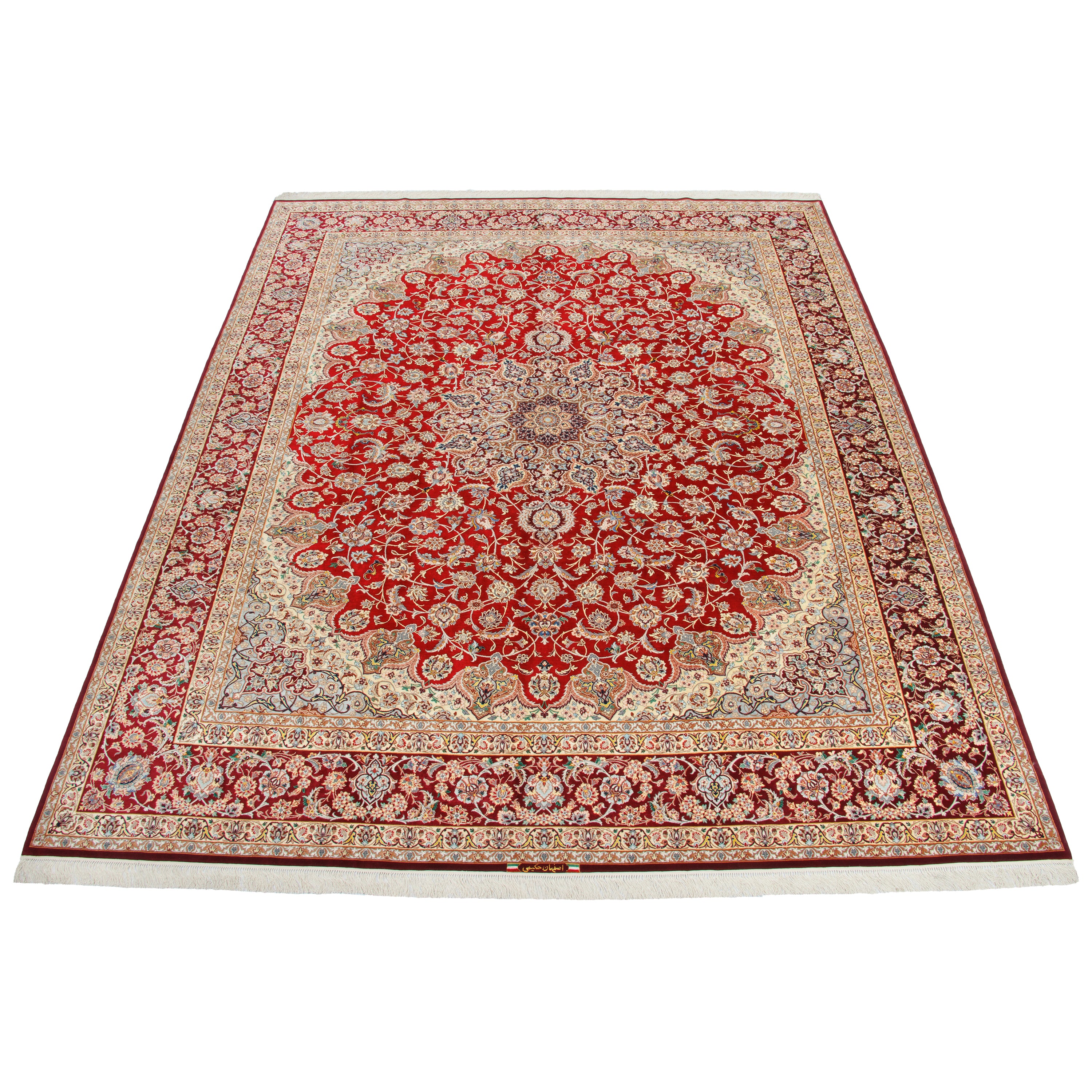 Isfahan Handmade Carpet — Lachak Toranj | Silk Pile / Silk Warp | 310 × 390 cm | SKU 11200656