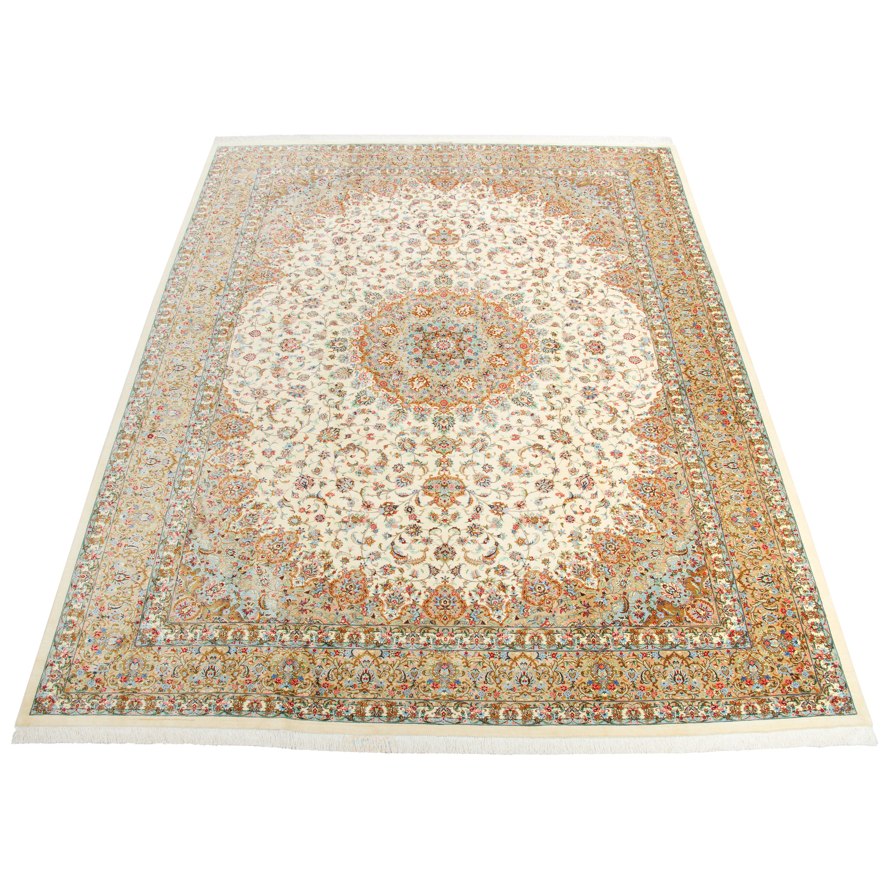 Kashan Handmade Carpet — Lachak Toranj | Full Silk | 295 × 397 cm | SKU 11100644