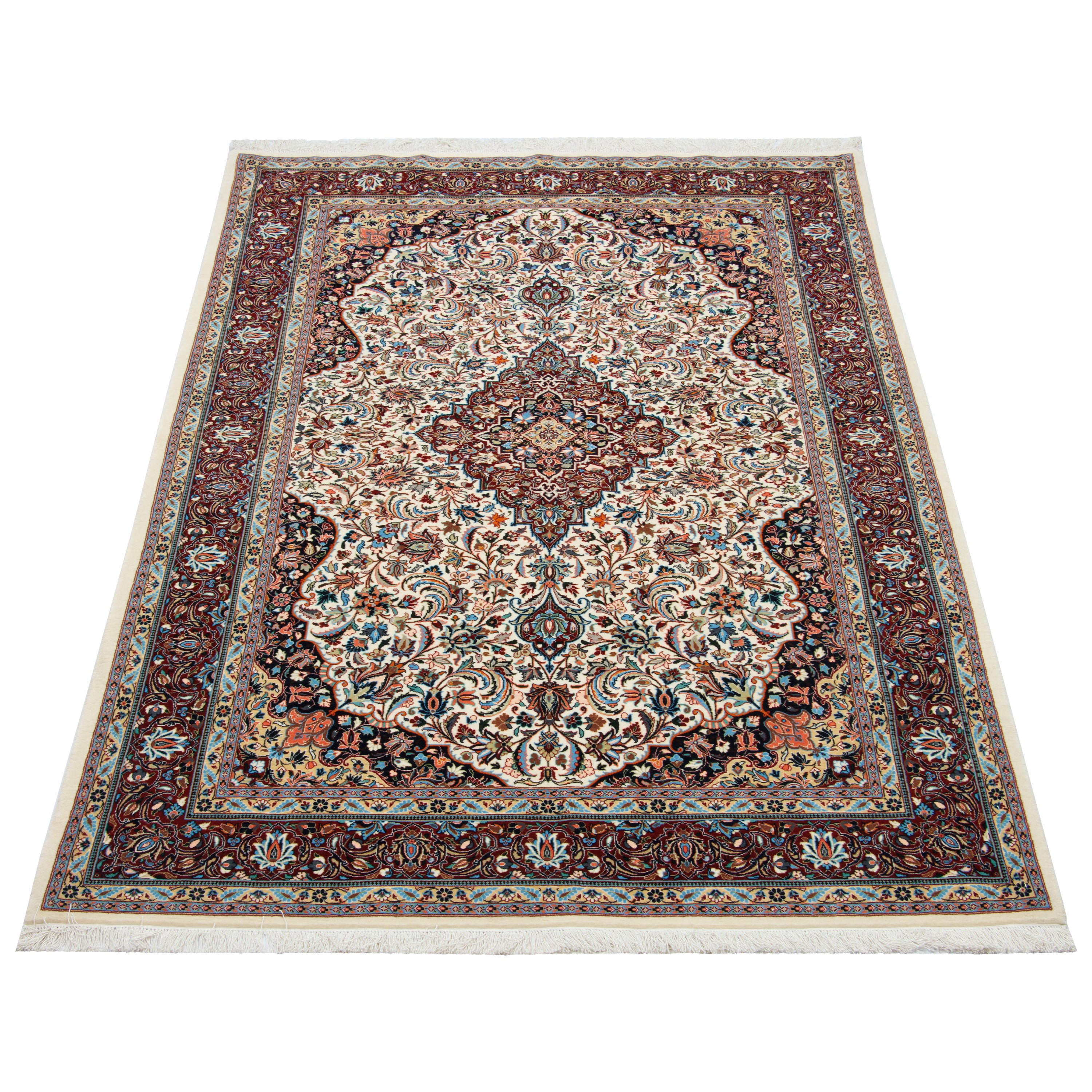Kashan Handmade Carpet — Lachak Toranj | Wool / Silk Warp | 140 × 220 cm | SKU 10300841