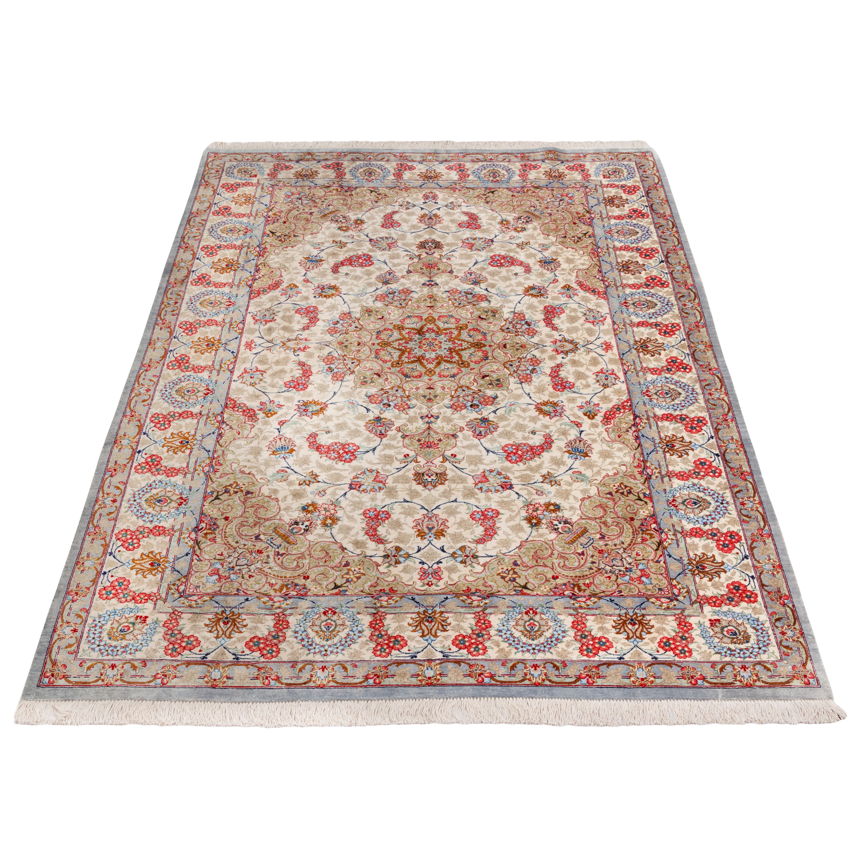 Qom Handmade Carpet — Lachak Toranj | Full Silk | 127 × 197 cm | SKU 10200391