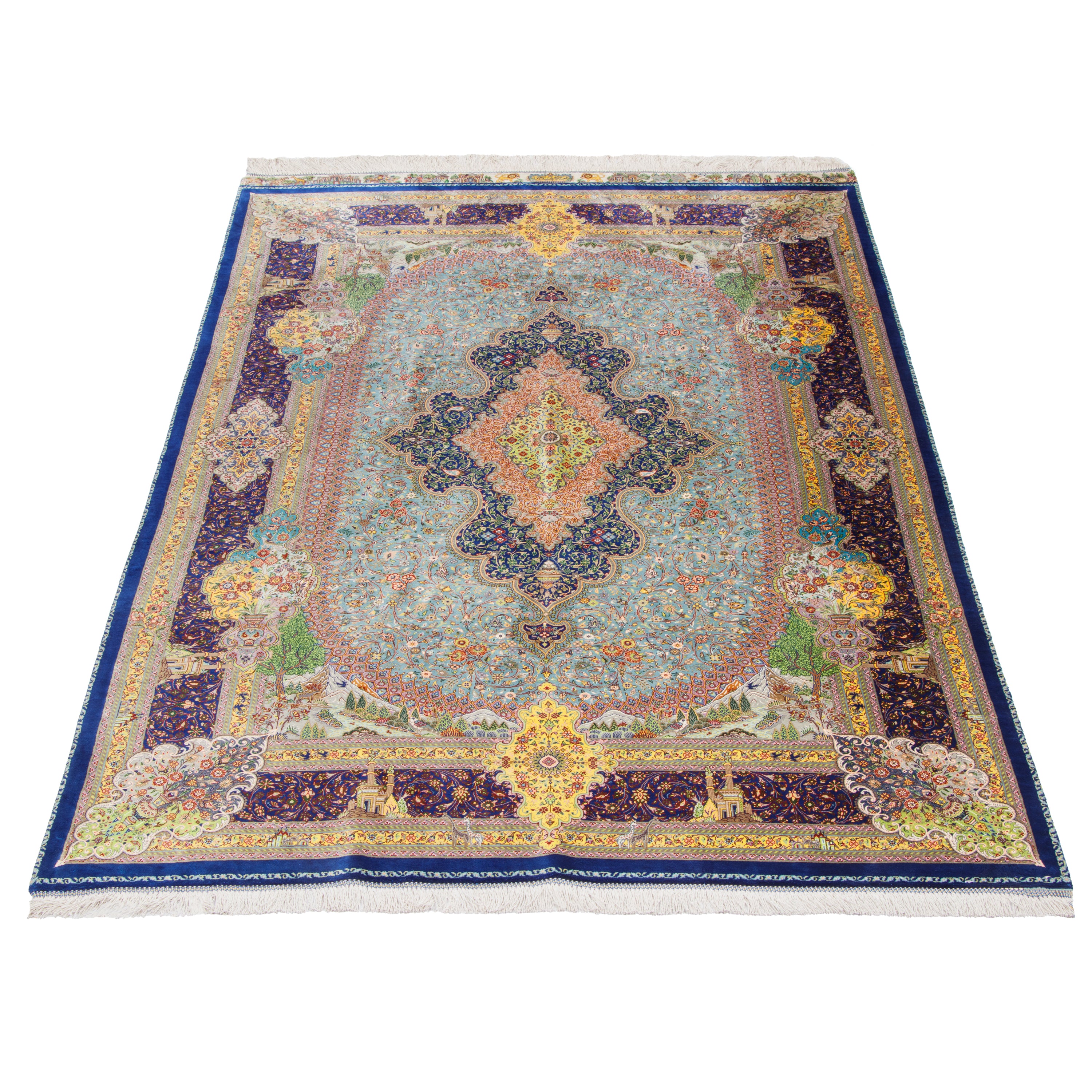 Qom Handmade Carpet — Lachak Toranj | Full Silk | 135 × 204 cm | SKU 10200454
