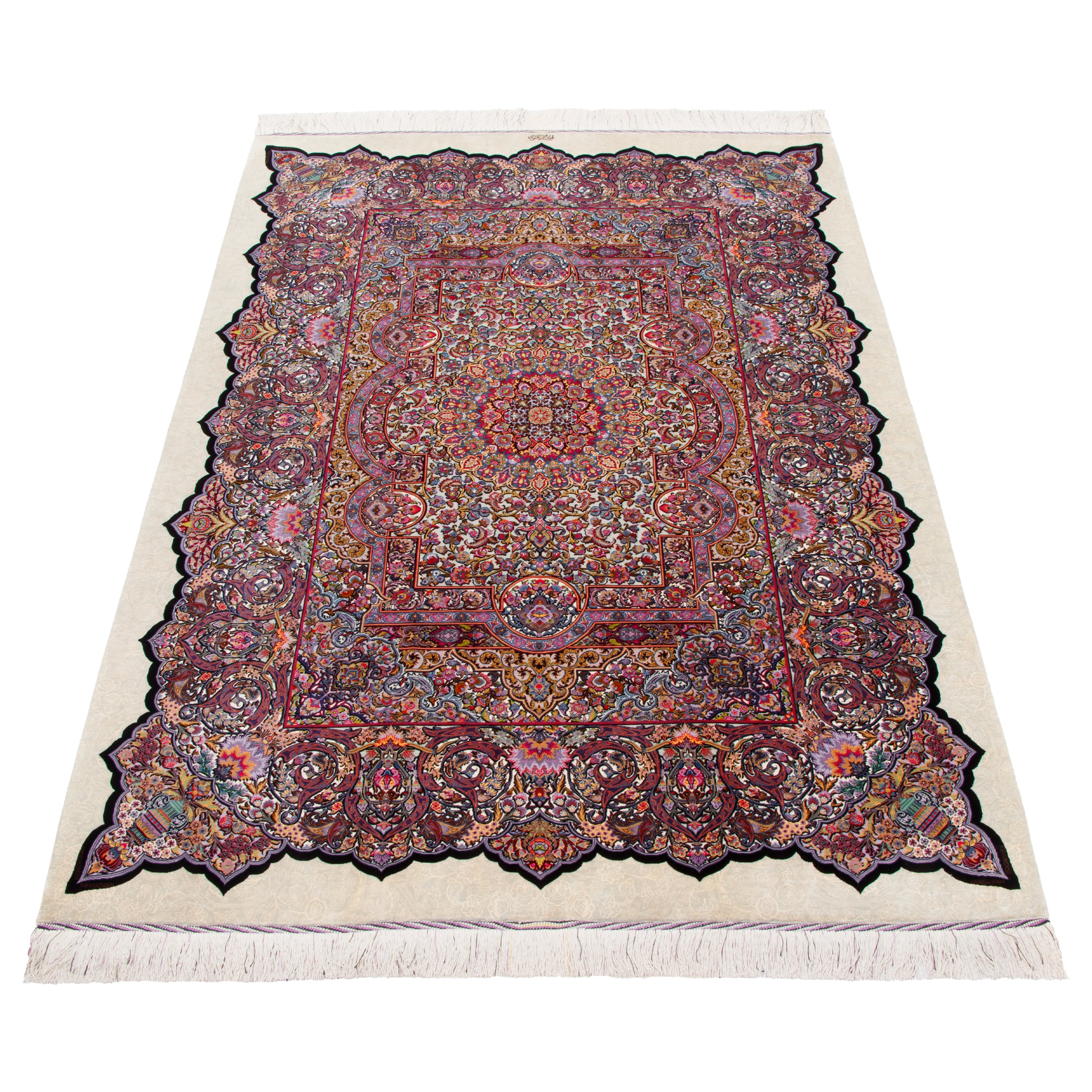 Qom Handmade Carpet — Lachak Toranj | Full Silk | 147 × 206 cm | SKU 10300461