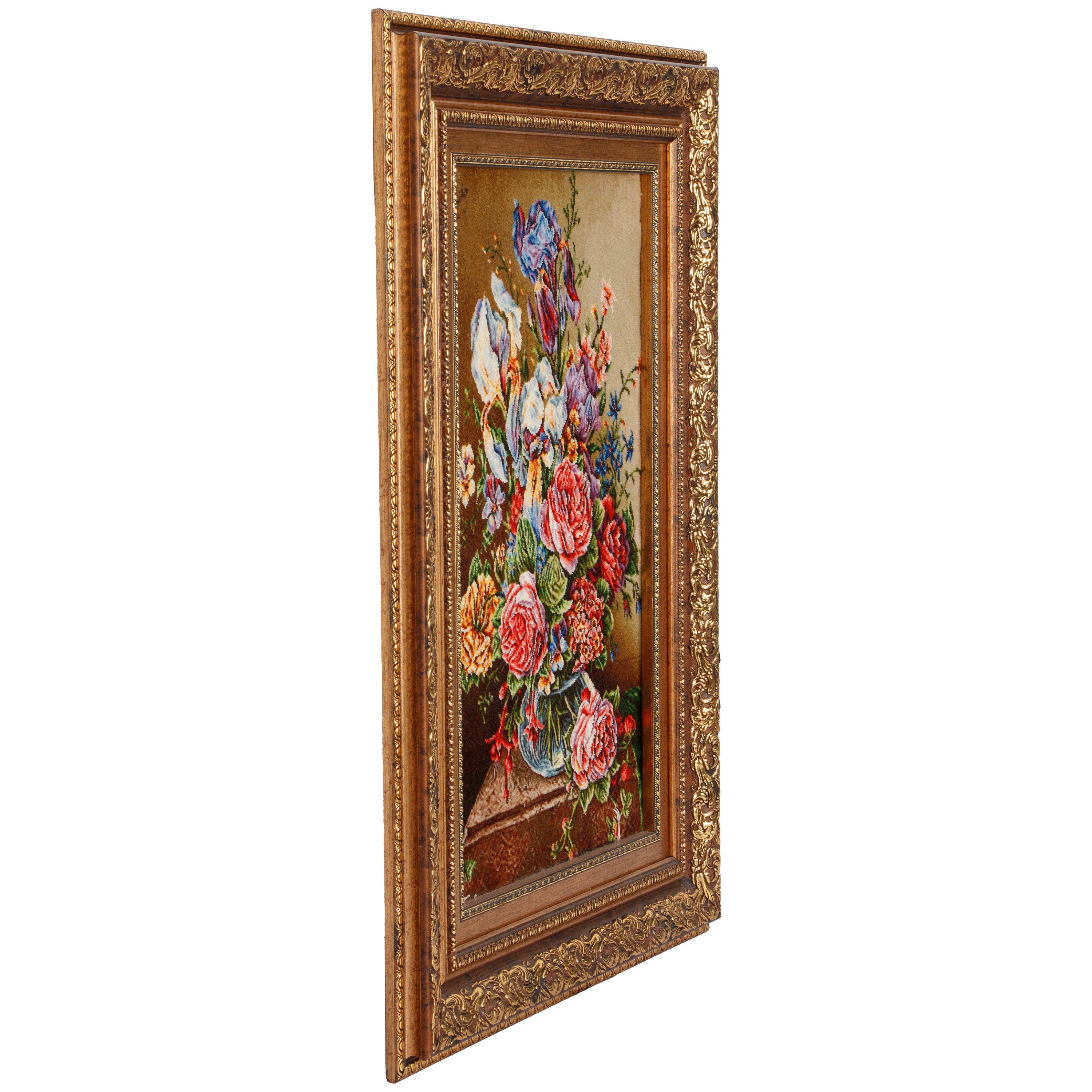 لوحة جدارية من سجاد تبريز اليدوي – سراسر | وبر حريري / سدى حريري | 36 × 60 سم | رمز المنتج 70000878