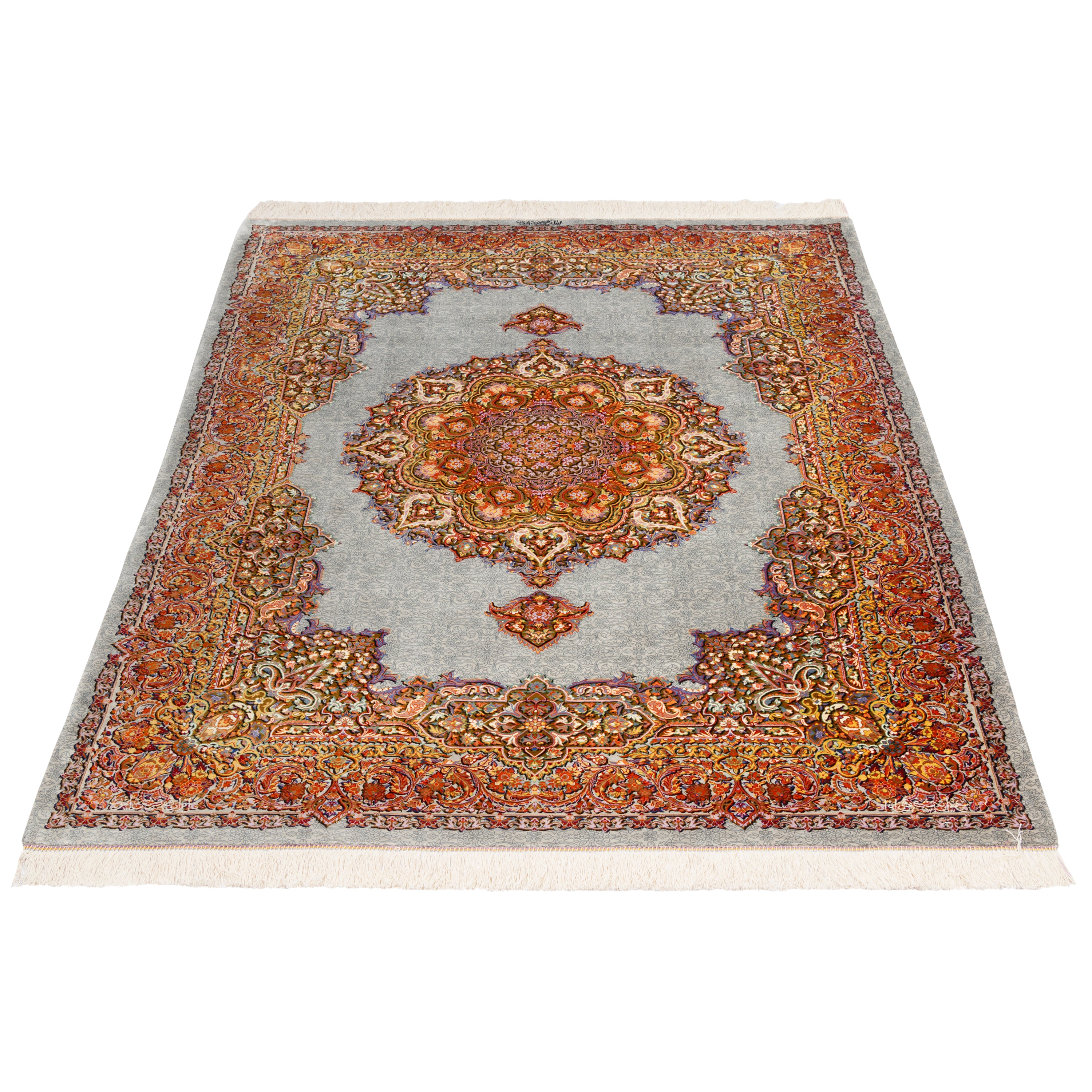 Qom Handmade Carpet — Lachak Toranj | Full Silk | 140 × 196 cm | SKU 10200384