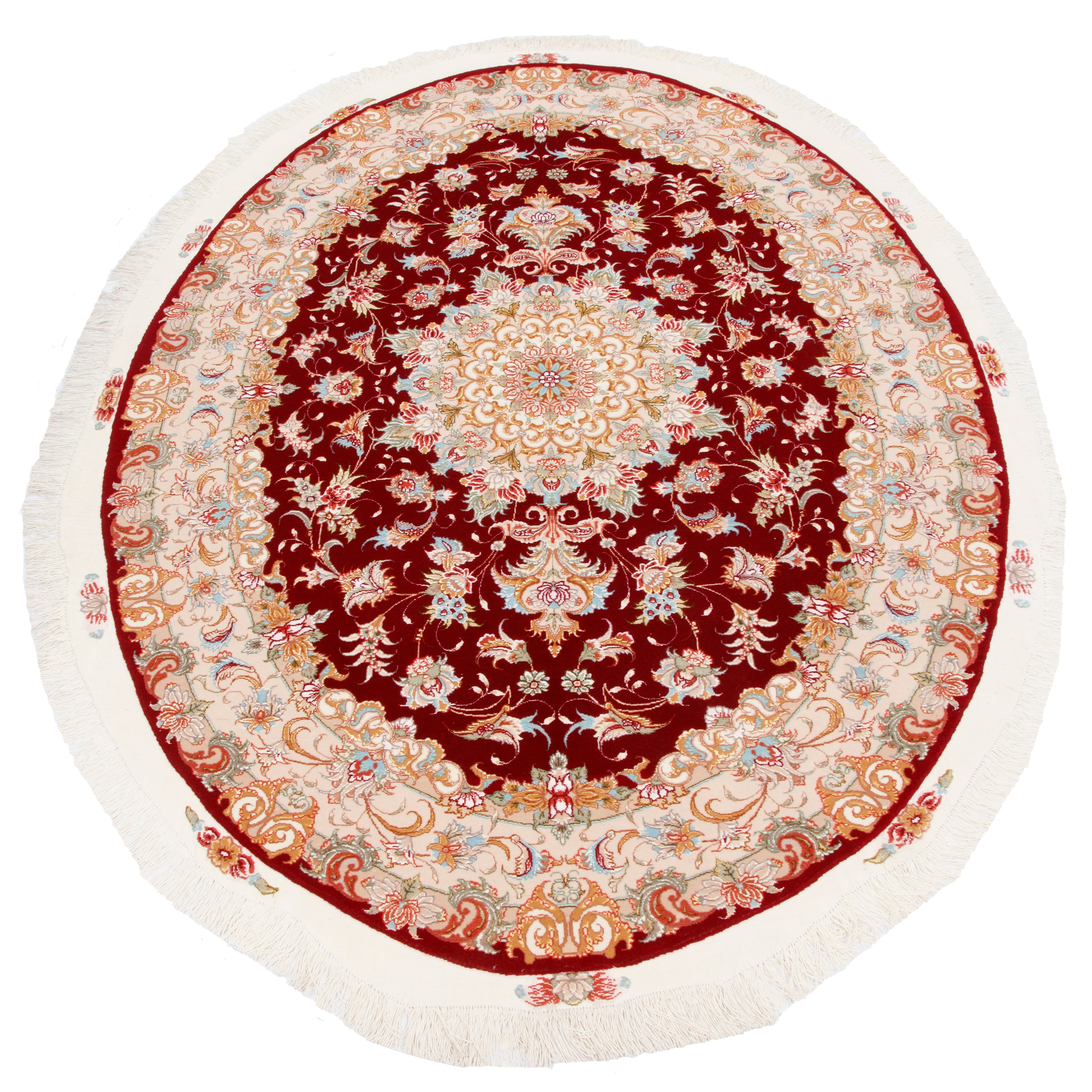 Tabriz Handmade Carpet — Toranj-dar | Silk Pile / Silk Warp | 145 × 208 cm | SKU 10300512